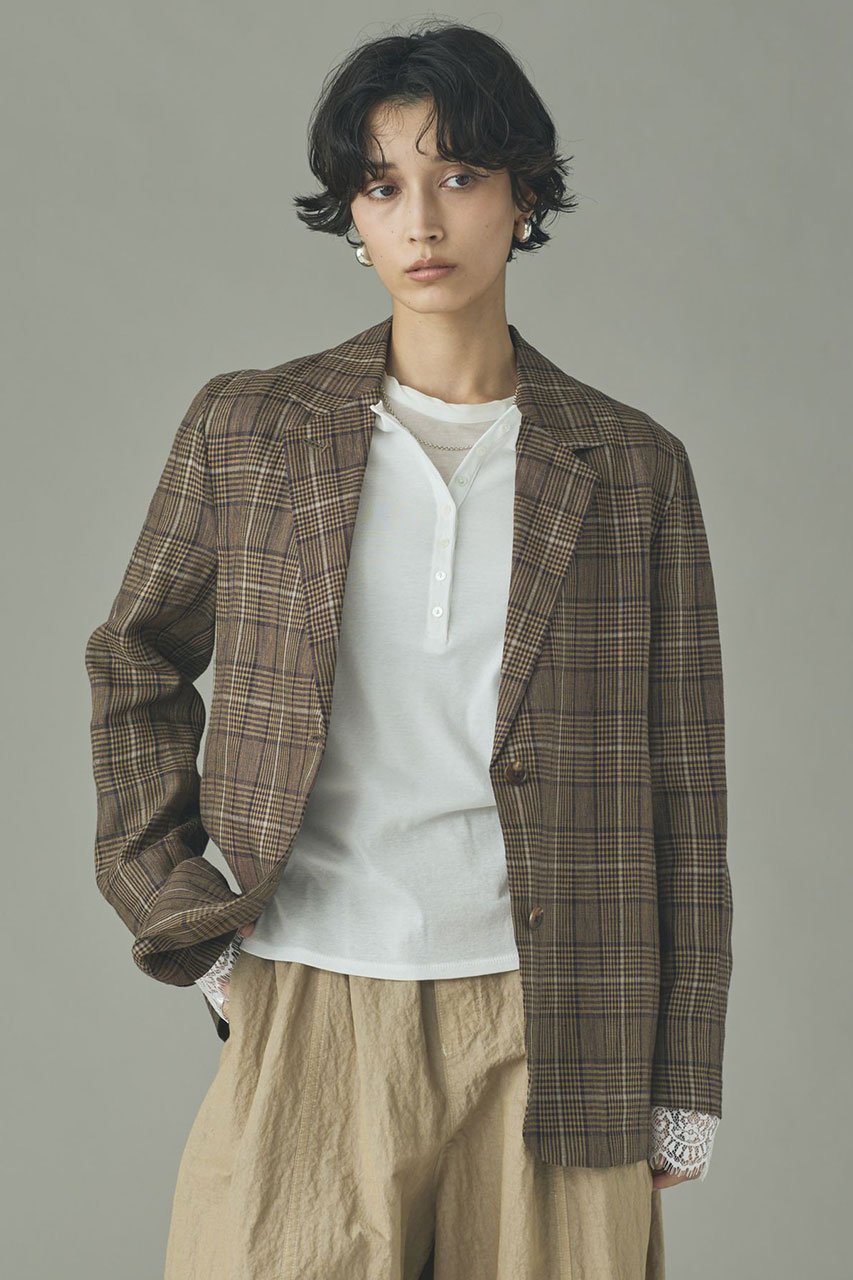 【カレンソロジー/Curensology】のグレンチェックジャケット 人気、トレンドファッション・服の通販 founy(ファニー) 　ファッション　Fashion　レディースファッション　Fashion for Women　アウター　Coat / Outerwear Collection　レディースジャケット・軽アウター　Jackets　おすすめ　Recommended / Our Picks　なめらか　Smooth, Silky Texture　ジャケット　Jacket, Outerwear　チェック　Check, Plaid, Tartan　リネン　Linen, Linen Fabric　夏　Summer　春　Spring　S/S・春夏　SS, Spring/Summer, Warm Season　 other-1|ID: prp329100004888490 ipo3291000000036506366