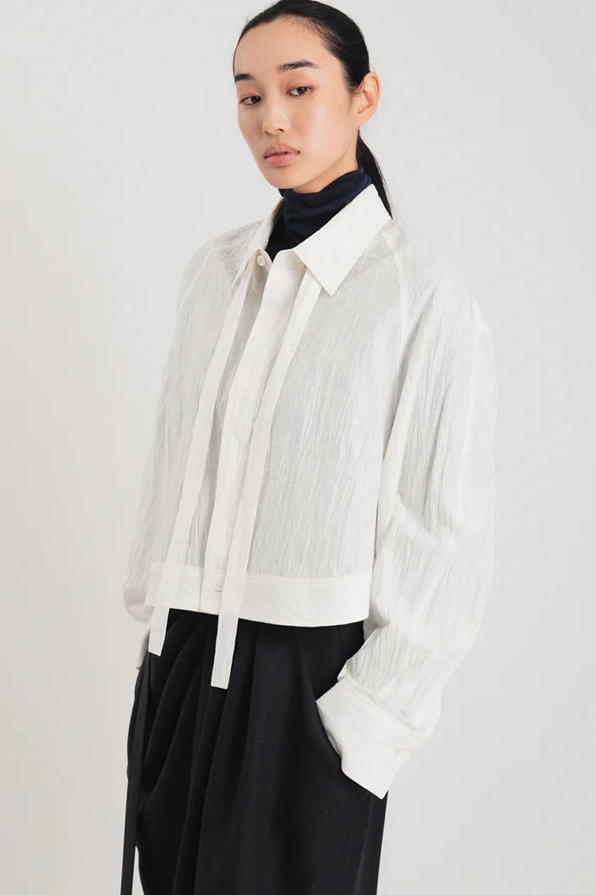 【スタニングルアー/STUNNING LURE】のボウタイシャツ 人気、トレンドファッション・服の通販 founy(ファニー) 　ファッション　Fashion　レディースファッション　Fashion for Women　トップス・カットソー　Cut & Sew Tops　シャツ・ブラウス・オフィスカジュアル　Elegant Blouses & Button-Ups　クロップド　Cropped, Short Length　スリーブ　Sleeve, Long Sleeve / Short Sleeve　リネン　Linen, Linen Fabric　ロング　Long, Long-Length　新作・新入荷　New Arrivals / New In　other-7|ID: prp329100004888500 ipo3291000000036521861