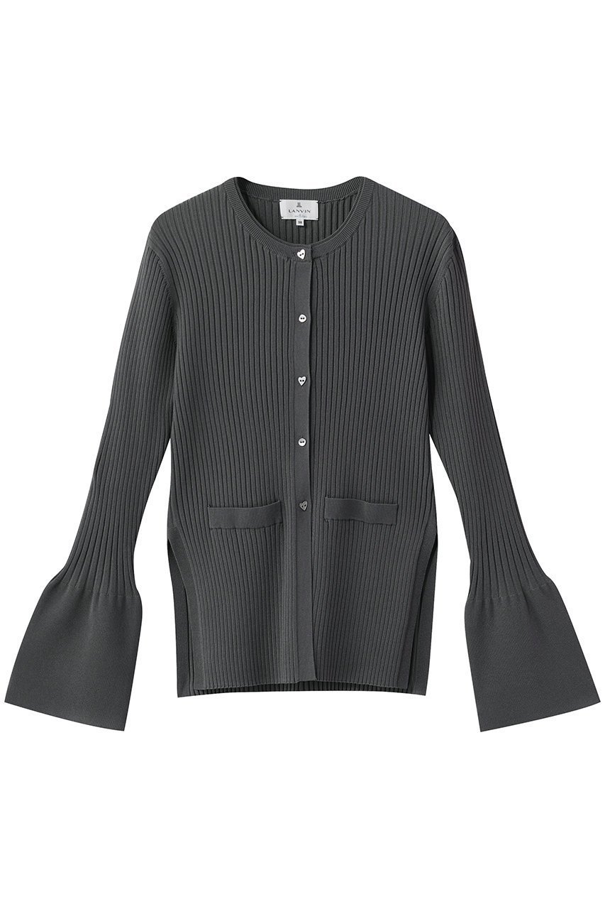 【ランバン オン ブルー/LANVIN en Bleu】のリブカフスカーディガン インテリア・キッズ・メンズ・レディースファッション・服の通販 founy(ファニー) ファッション Fashion レディースファッション Fashion for Women トップス・カットソー Cut & Sew Tops ニット Knit Tops & Sweaters カーディガン・羽織り Layered Style Cardigans カフス Cuff Design カーディガン Cardigan, Knitwear バランス Balance, Style Balance ファブリック Fabric, Textile フロント Front, Front Design ボトム Bottoms, Lower Wear モチーフ Motif, Design Theme ランダム Random, Irregular グレー|ID: prp329100004888502 ipo3291000000036506474