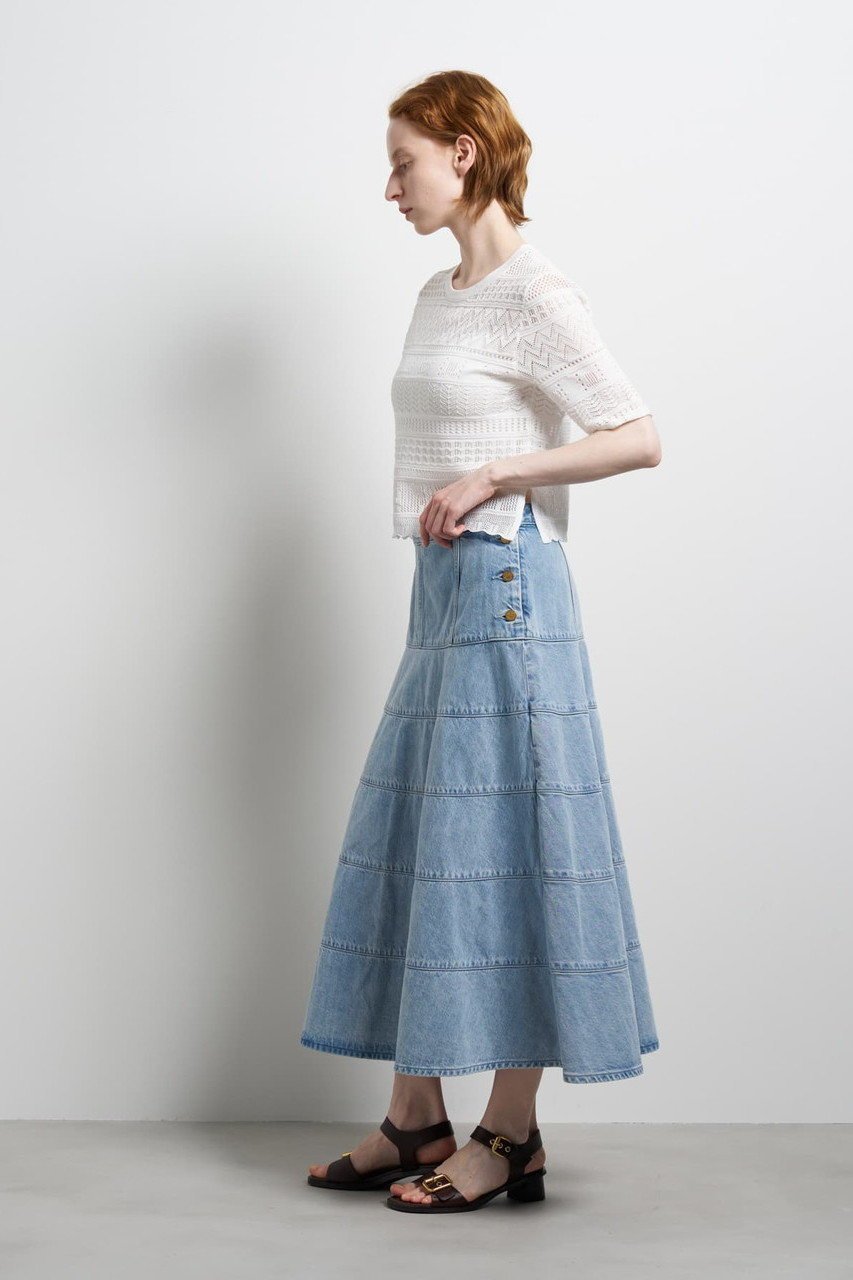 【ランバン オン ブルー/LANVIN en Bleu】のレースハーフスリーブニット 人気、トレンドファッション・服の通販 founy(ファニー) 　ファッション　Fashion　レディースファッション　Fashion for Women　トップス・カットソー　Cut & Sew Tops　ニット　Knit Tops & Sweaters　カジュアルプルオーバー・ニットトップス　Pullovers & Knit Tops / Casual Pullovers　カーディガン　Cardigan, Knitwear　コンパクト　Compact, Small Size　バランス　Balance, Style Balance　パターン　Pattern, Design Print　レース　Lace, Lace Fabric　エレガント 上品　Elegant　other-7|ID: prp329100004888506 ipo3291000000036506522