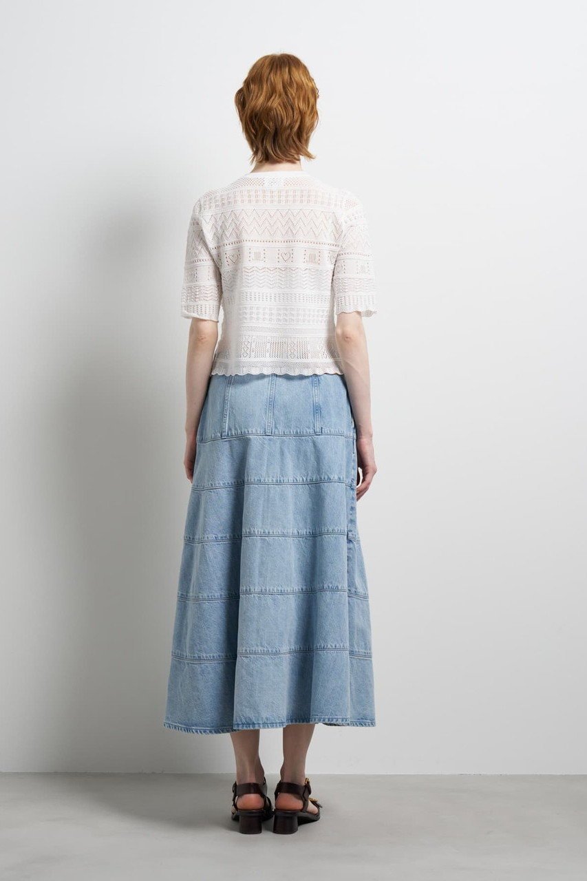 【ランバン オン ブルー/LANVIN en Bleu】のレースハーフスリーブニット 人気、トレンドファッション・服の通販 founy(ファニー) 　ファッション　Fashion　レディースファッション　Fashion for Women　トップス・カットソー　Cut & Sew Tops　ニット　Knit Tops & Sweaters　カジュアルプルオーバー・ニットトップス　Pullovers & Knit Tops / Casual Pullovers　カーディガン　Cardigan, Knitwear　コンパクト　Compact, Small Size　バランス　Balance, Style Balance　パターン　Pattern, Design Print　レース　Lace, Lace Fabric　エレガント 上品　Elegant　other-8|ID: prp329100004888506 ipo3291000000036506523