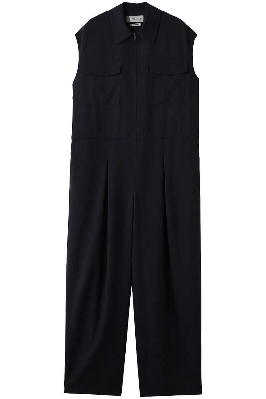 【デパリエ/DEPAREILLE】のウォッシャブルウールコンビネゾン インテリア・キッズ・メンズ・レディースファッション・服の通販 founy(ファニー) 　ファッション　Fashion　レディースファッション　Fashion for Women　パンツ　Pants & Trousers　ウォッシャブル　Machine Washable　エレガント 上品　Elegant　コンビネゾン　Jumpsuit, All-in-One　サンダル　Sandals, Summer Shoes　再入荷　Restock / Back in Stock　洗える　Machine Washable　ネイビー|ID: prp329100004888513 ipo3291000000036506580