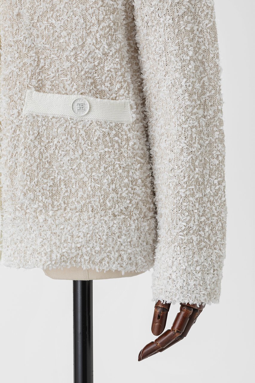 【オーヴィル/EAUVIRE】のペーパーモールツイードカーディガン 人気、トレンドファッション・服の通販 founy(ファニー) 　ファッション　Fashion　レディースファッション　Fashion for Women　トップス・カットソー　Cut & Sew Tops　ニット　Knit Tops & Sweaters　カーディガン・羽織り　Layered Style Cardigans　おすすめ　Recommended / Our Picks　エレガント 上品　Elegant　カーディガン　Cardigan, Knitwear　コイン　Coin, Coin Design　ジャケット　Jacket, Outerwear　ボトム　Bottoms, Lower Wear　リラックス　Relax, Relaxed Fit　再入荷　Restock / Back in Stock　日本製　Made In Japan　other-5|ID: prp329100004888534 ipo3291000000036506772