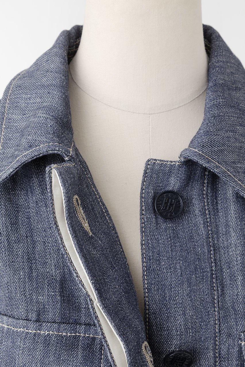 【オーヴィル/EAUVIRE】のダブルリネンデニムシャツジャケット 人気、トレンドファッション・服の通販 founy(ファニー) 　ファッション　Fashion　レディースファッション　Fashion for Women　アウター　Coat / Outerwear Collection　レディースジャケット・軽アウター　Jackets　インディゴ　Indigo Denim　ジャケット　Jacket, Outerwear　デニム　Denim, Jeans Material　バランス　Balance, Style Balance　フラップ　Flap, Flap Pocket　ポケット　Pocket, Pocket Detail　ヨーク　Yoke, Yoke Design　リネン　Linen, Linen Fabric　日本製　Made In Japan　other-7|ID: prp329100004888536 ipo3291000000036506792