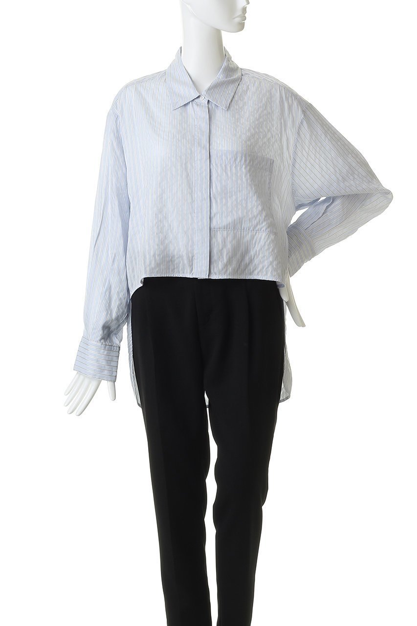 【スタニングルアー/STUNNING LURE】のストライプシャツ 人気、トレンドファッション・服の通販 founy(ファニー) 　ファッション　Fashion　レディースファッション　Fashion for Women　トップス・カットソー　Cut & Sew Tops　シャツ・ブラウス・オフィスカジュアル　Elegant Blouses & Button-Ups　なめらか　Smooth, Silky Texture　シンプル　Simple, Minimal　ストライプ　Stripe, Striped Pattern　スリーブ　Sleeve, Long Sleeve / Short Sleeve　ハイネック　High Neck, Mock Neck　バランス　Balance, Style Balance　フロント　Front, Front Design　モダン　Modern, Contemporary　ロング　Long, Long-Length　ワイド　Wide, Wide Fit　エレガント 上品　Elegant　再入荷　Restock / Back in Stock　other-2|ID: prp329100004888547 ipo3291000000036521910