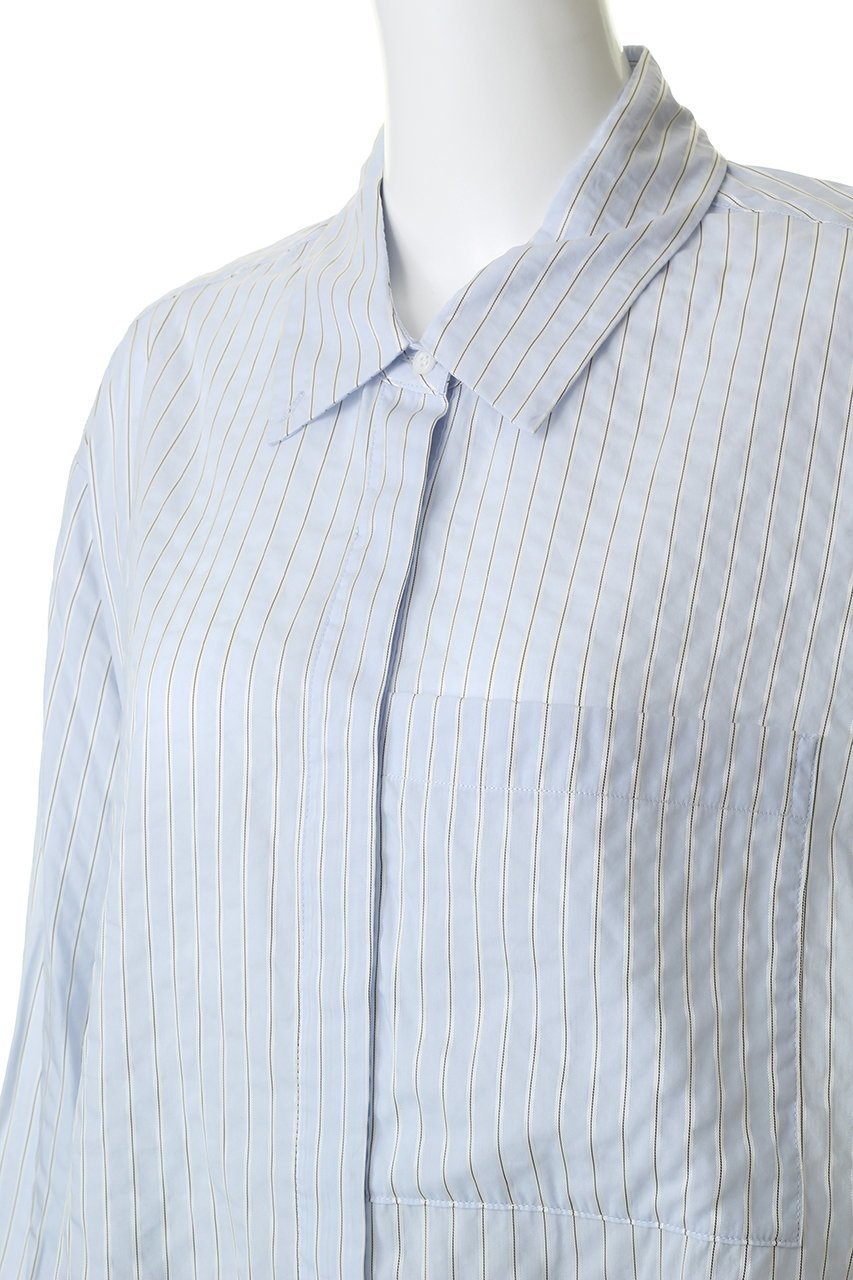 【スタニングルアー/STUNNING LURE】のストライプシャツ 人気、トレンドファッション・服の通販 founy(ファニー) 　ファッション　Fashion　レディースファッション　Fashion for Women　トップス・カットソー　Cut & Sew Tops　シャツ・ブラウス・オフィスカジュアル　Elegant Blouses & Button-Ups　なめらか　Smooth, Silky Texture　シンプル　Simple, Minimal　ストライプ　Stripe, Striped Pattern　スリーブ　Sleeve, Long Sleeve / Short Sleeve　ハイネック　High Neck, Mock Neck　バランス　Balance, Style Balance　フロント　Front, Front Design　モダン　Modern, Contemporary　ロング　Long, Long-Length　ワイド　Wide, Wide Fit　エレガント 上品　Elegant　再入荷　Restock / Back in Stock　other-5|ID: prp329100004888547 ipo3291000000036521913