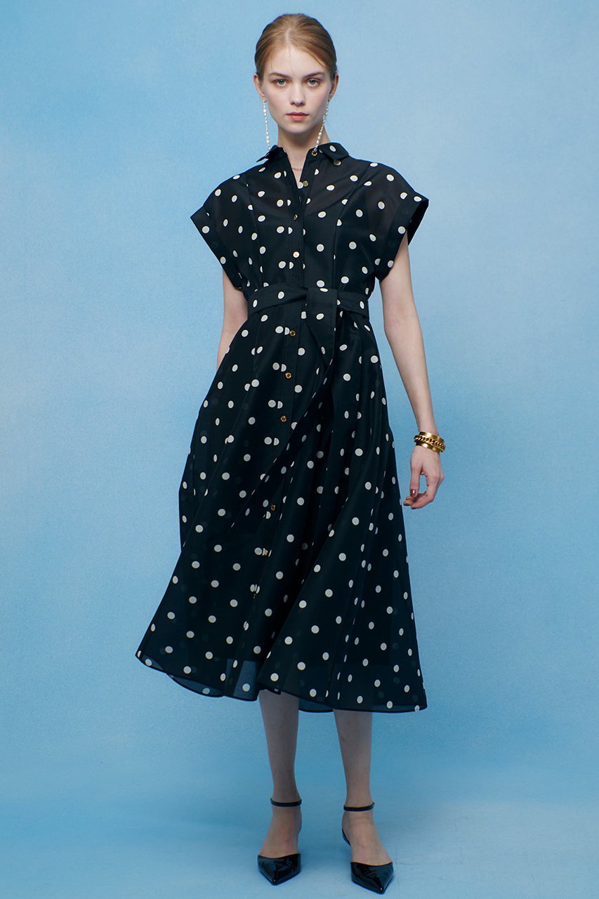 【アルアバイル/allureville】の【LOULOU WILLOUGHBY】オーガンドットワンピース 人気、トレンドファッション・服の通販 founy(ファニー) 　ファッション　Fashion　レディースファッション　Fashion for Women　ワンピース　Dresses　チュニック　Tunic Tops & Dresses　オーガンジー　Organza Fabric　チュニック　Tunic, Long Top　ドット　Polka Dot, Dot Pattern　フィット　Fit, Slim Fit　フレア　Flare, Flared　プリント　Print, Printed Pattern　リボン　Ribbon, Bow　ロング　Long, Long-Length　エレガント 上品　Elegant　新作・新入荷　New Arrivals / New In　other-6|ID: prp329100004888553 ipo3291000000036506962