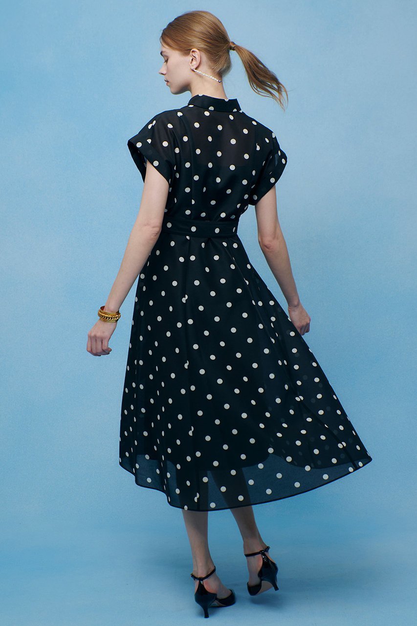 【アルアバイル/allureville】の【LOULOU WILLOUGHBY】オーガンドットワンピース 人気、トレンドファッション・服の通販 founy(ファニー) 　ファッション　Fashion　レディースファッション　Fashion for Women　ワンピース　Dresses　チュニック　Tunic Tops & Dresses　オーガンジー　Organza Fabric　チュニック　Tunic, Long Top　ドット　Polka Dot, Dot Pattern　フィット　Fit, Slim Fit　フレア　Flare, Flared　プリント　Print, Printed Pattern　リボン　Ribbon, Bow　ロング　Long, Long-Length　エレガント 上品　Elegant　新作・新入荷　New Arrivals / New In　other-8|ID: prp329100004888553 ipo3291000000036506964
