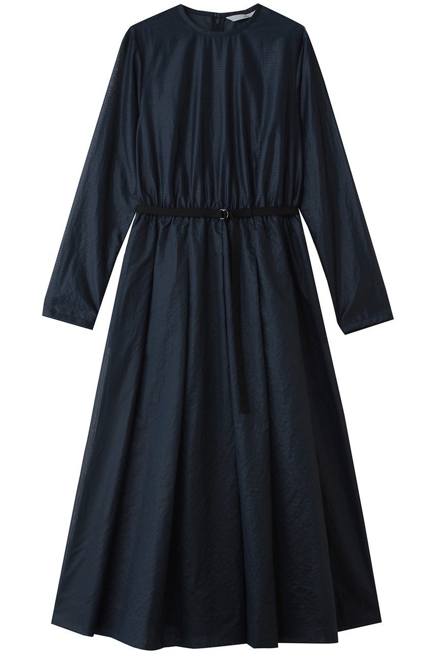 【ティアラ/Tiara】のロングスリーブフレアワンピース インテリア・キッズ・メンズ・レディースファッション・服の通販 founy(ファニー) 　ファッション　Fashion　レディースファッション　Fashion for Women　ワンピース　Dresses　チュニック　Tunic Tops & Dresses　エレガント 上品　Elegant　オケージョン　Occasion Wear　シアー　Sheer, See-Through　ジャケット　Jacket, Outerwear　ストライプ　Stripe, Striped Pattern　スリーブ　Sleeve, Long Sleeve / Short Sleeve　チュニック　Tunic, Long Top　フィット　Fit, Slim Fit　フレア　Flare, Flared　ボーダー　Border, Stripe　ロング　Long, Long-Length　ネイビー|ID: prp329100004888558 ipo3291000000036507003