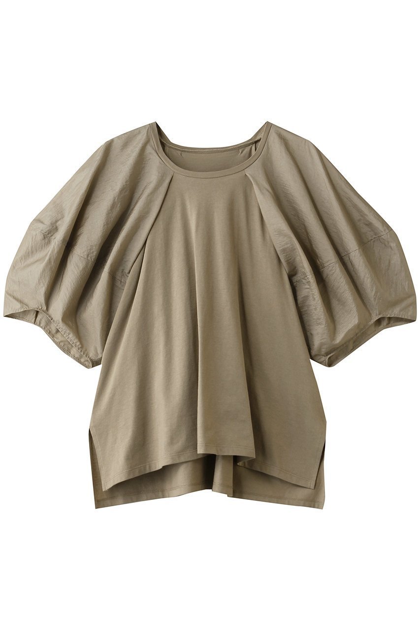 【ランバン オン ブルー/LANVIN en Bleu】のコクーンスリーブコンビカットソー インテリア・キッズ・メンズ・レディースファッション・服の通販 founy(ファニー) ファッション Fashion レディースファッション Fashion for Women トップス・カットソー Cut & Sew Tops シャツ・ブラウス・オフィスカジュアル Elegant Blouses & Button-Ups ロングTシャツ・Tシャツ Longline T-Shirts & Tees カットソー・ベーシックTシャツ Cut-and-Sewn Tops / Stretch Tees & Basics カットソー Cut and Sewn Top ショート Short, Short Length シンプル Simple, Minimal スリーブ Sleeve, Long Sleeve / Short Sleeve ヘムライン Hemline, Bottom Cut ボトム Bottoms, Lower Wear 新作・新入荷 New Arrivals / New In ベージュ|ID: prp329100004888605 ipo3291000000036507356