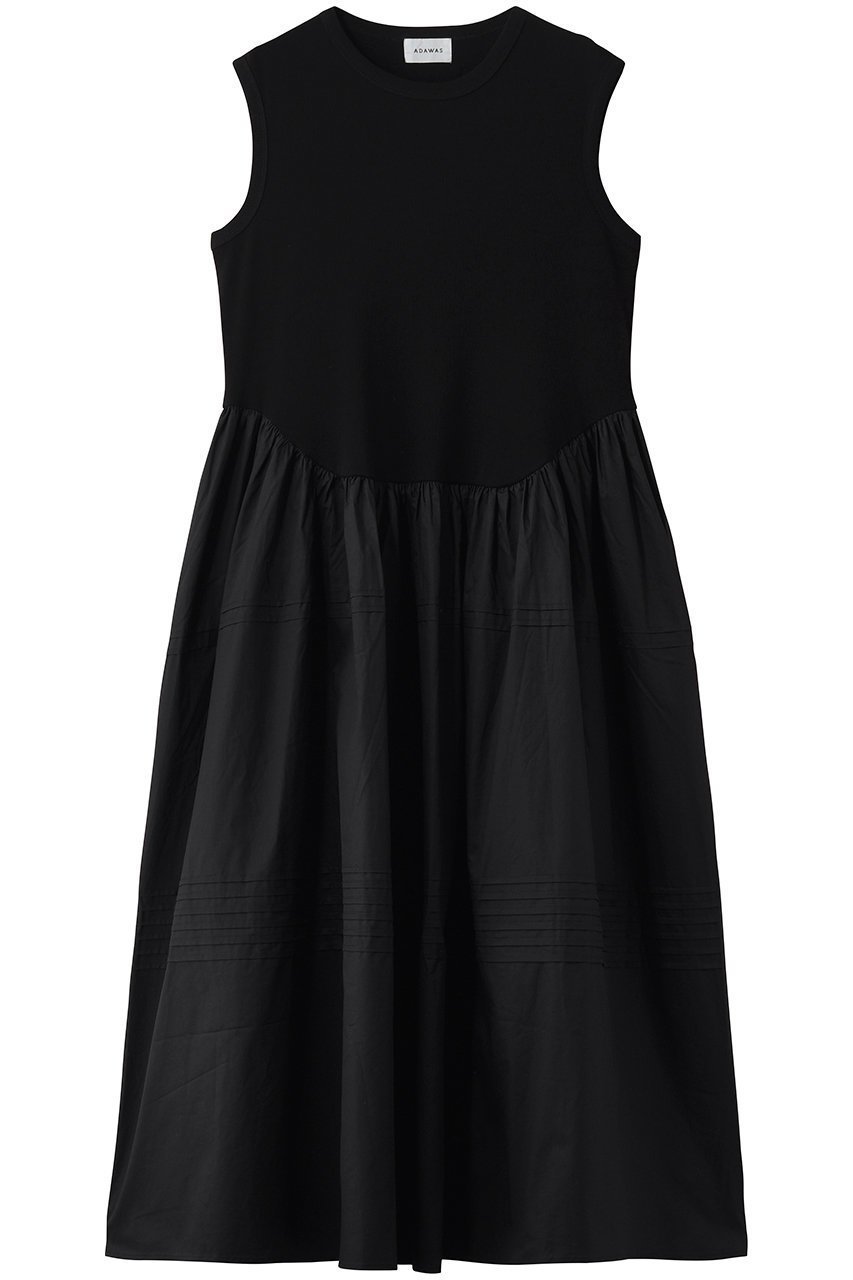 【アダワス/ADAWAS】のリブ ジャージードレス インテリア・キッズ・メンズ・レディースファッション・服の通販 founy(ファニー) 　ファッション　Fashion　レディースファッション　Fashion for Women　ワンピース　Dresses　フォーマル・パーティードレス・結婚式用ドレス　Elegant & Casual Dresses　チュニック　Tunic Tops & Dresses　イレギュラー　Irregular Design　シンプル　Simple, Minimal　チュニック　Tunic, Long Top　テレコ　Ribbed, Rib Stitch　ドッキング　Docking, Mixed Material　ドレス　Dress, One-Piece　ポケット　Pocket, Pocket Detail　新作・新入荷　New Arrivals / New In　旅行　Travel　ブラック|ID: prp329100004888612 ipo3291000000036507416