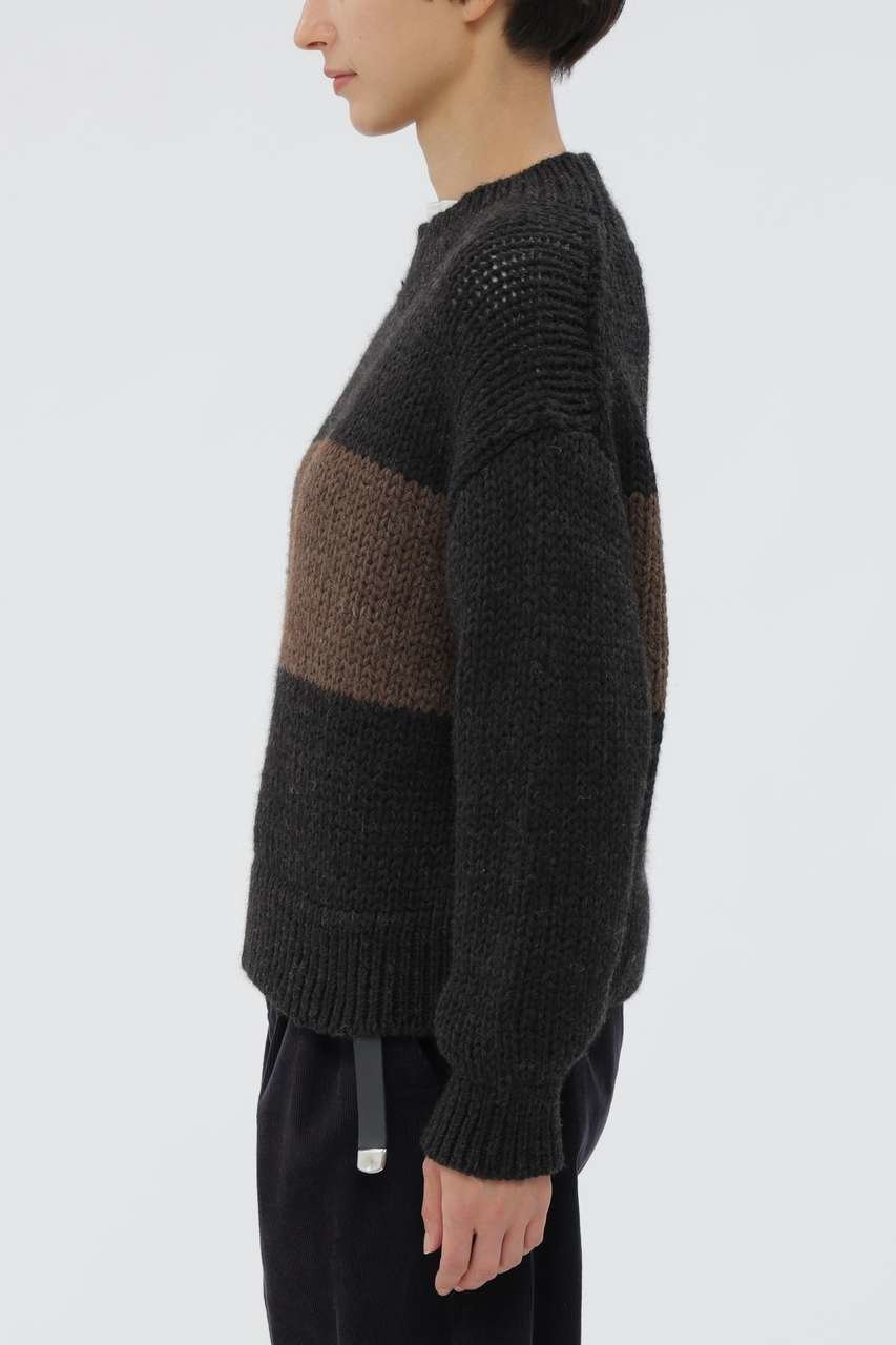 【マーガレットハウエル/MARGARET HOWELL】のNATURAL SPUN WOOL KNITWEAR 人気、トレンドファッション・服の通販 founy(ファニー) 　ファッション　Fashion　レディースファッション　Fashion for Women　トップス・カットソー　Cut & Sew Tops　ニット　Knit Tops & Sweaters　カジュアルプルオーバー・ニットトップス　Pullovers & Knit Tops / Casual Pullovers　コンパクト　Compact, Small Size　ストライプ　Stripe, Striped Pattern　ハンド　Hand, Handmade　バランス　Balance, Style Balance　新作・新入荷　New Arrivals / New In　other-3|ID: prp329100004888628 ipo3291000000036507540