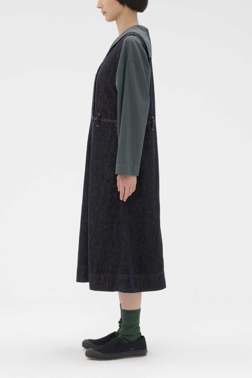 【マーガレットハウエル/MARGARET HOWELL】のCANTON BLACK LIGHT DENIM DRESS 人気、トレンドファッション・服の通販 founy(ファニー) 　ファッション　Fashion　レディースファッション　Fashion for Women　ワンピース　Dresses　フォーマル・パーティードレス・結婚式用ドレス　Elegant & Casual Dresses　チュニック　Tunic Tops & Dresses　チュニック　Tunic, Long Top　デニム　Denim, Jeans Material　ドレス　Dress, One-Piece　ネップ　Nepp, Slub Yarn　フレア　Flare, Flared　ループ　Loop, Loop Knit　ロング　Long, Long-Length　ワーク　Workwear, Utility Style　ヴィンテージ　Vintage Style　新作・新入荷　New Arrivals / New In　other-2|ID: prp329100004888657 ipo3291000000036507763