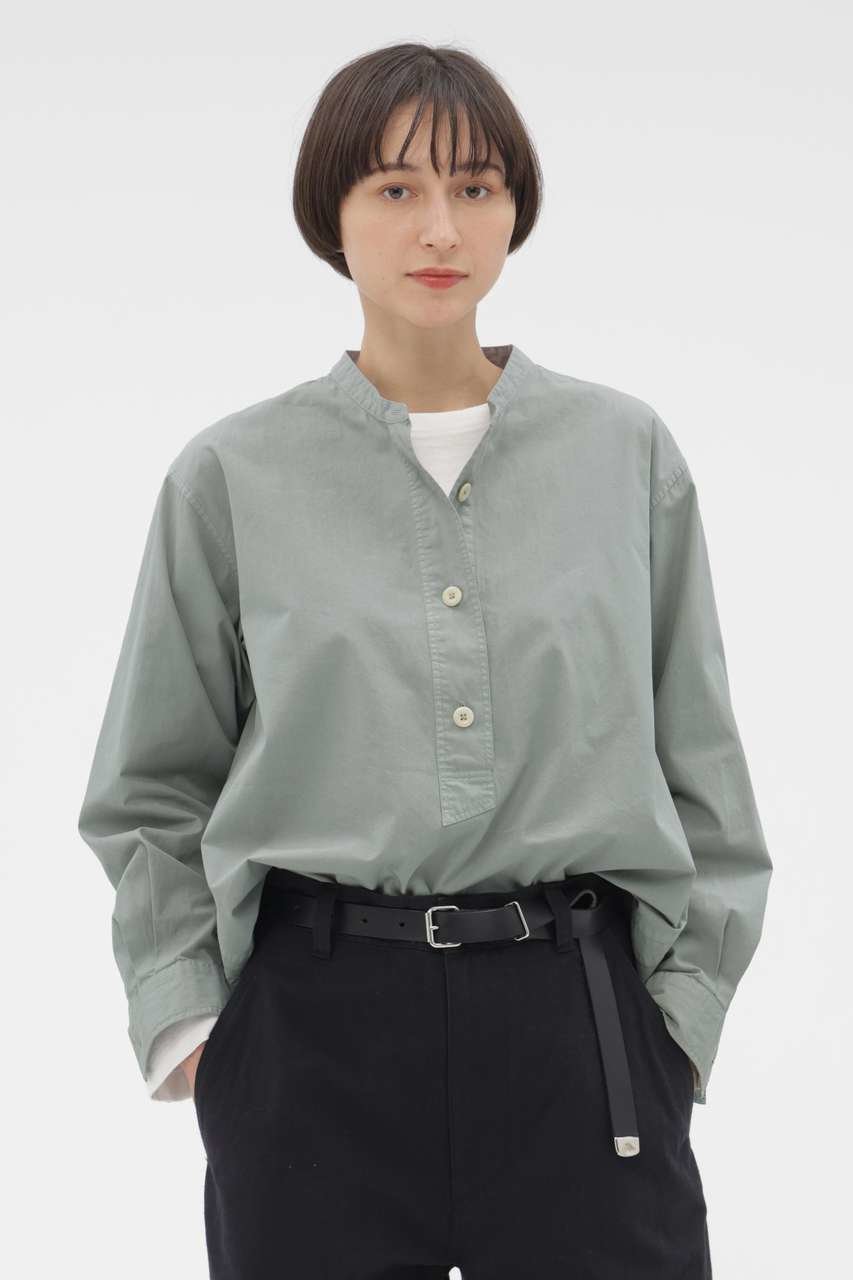 【マーガレットハウエル/MARGARET HOWELL】のCOMPACT COTTON POPLIN SHIRT インテリア・キッズ・メンズ・レディースファッション・服の通販 founy(ファニー) ファッション Fashion レディースファッション Fashion for Women トップス・カットソー Cut & Sew Tops シャツ・ブラウス・オフィスカジュアル Elegant Blouses & Button-Ups スリーブ Sleeve, Long Sleeve / Short Sleeve フィット Fit, Slim Fit フロント Front, Front Design ブロード Broadcloth, Fine Cotton リラックス Relax, Relaxed Fit ロング Long, Long-Length 新作・新入荷 New Arrivals / New In グリーン|ID: prp329100004888659 ipo3291000000036507779