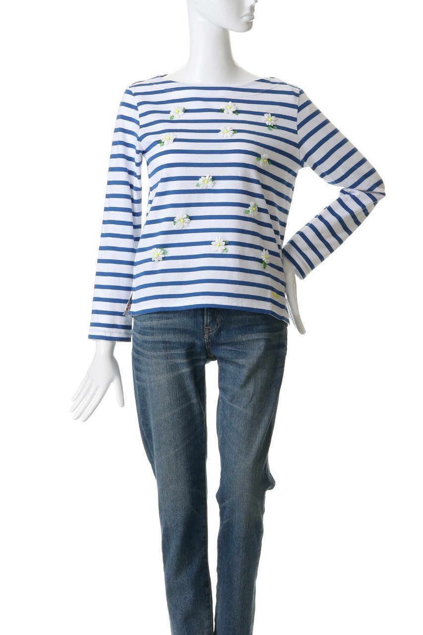 【ミュベール/MUVEIL】のエーデルワイスボーダーカットソー 人気、トレンドファッション・服の通販 founy(ファニー) 　ファッション　Fashion　レディースファッション　Fashion for Women　トップス・カットソー　Cut & Sew Tops　シャツ・ブラウス・オフィスカジュアル　Elegant Blouses & Button-Ups　ロングTシャツ・Tシャツ　Longline T-Shirts & Tees　カットソー・ベーシックTシャツ　Cut-and-Sewn Tops / Stretch Tees & Basics　カットソー　Cut and Sewn Top　スリーブ　Sleeve, Long Sleeve / Short Sleeve　ネオン　Neon, Neon Color　ボーダー　Border, Stripe　モチーフ　Motif, Design Theme　ロング　Long, Long-Length　エレガント 上品　Elegant　新作・新入荷　New Arrivals / New In　other-2|ID: prp329100004888736 ipo3291000000036510381