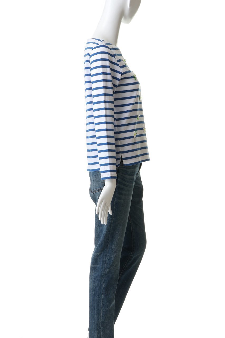 【ミュベール/MUVEIL】のエーデルワイスボーダーカットソー 人気、トレンドファッション・服の通販 founy(ファニー) 　ファッション　Fashion　レディースファッション　Fashion for Women　トップス・カットソー　Cut & Sew Tops　シャツ・ブラウス・オフィスカジュアル　Elegant Blouses & Button-Ups　ロングTシャツ・Tシャツ　Longline T-Shirts & Tees　カットソー・ベーシックTシャツ　Cut-and-Sewn Tops / Stretch Tees & Basics　カットソー　Cut and Sewn Top　スリーブ　Sleeve, Long Sleeve / Short Sleeve　ネオン　Neon, Neon Color　ボーダー　Border, Stripe　モチーフ　Motif, Design Theme　ロング　Long, Long-Length　エレガント 上品　Elegant　新作・新入荷　New Arrivals / New In　other-3|ID: prp329100004888736 ipo3291000000036510382