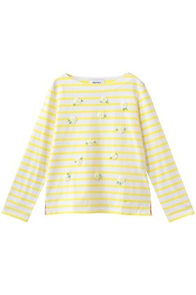 【ミュベール/MUVEIL】 エーデルワイスボーダーカットソー人気、トレンドファッション・服の通販 founy(ファニー) ファッション Fashion レディースファッション Fashion for Women トップス・カットソー Cut & Sew Tops シャツ・ブラウス・オフィスカジュアル Elegant Blouses & Button-Ups ロングTシャツ・Tシャツ Longline T-Shirts & Tees カットソー・ベーシックTシャツ Cut-and-Sewn Tops / Stretch Tees & Basics カットソー Cut and Sewn Top スリーブ Sleeve, Long Sleeve / Short Sleeve ネオン Neon, Neon Color ボーダー Border, Stripe モチーフ Motif, Design Theme ロング Long, Long-Length エレガント 上品 Elegant |ID:prp329100004888736