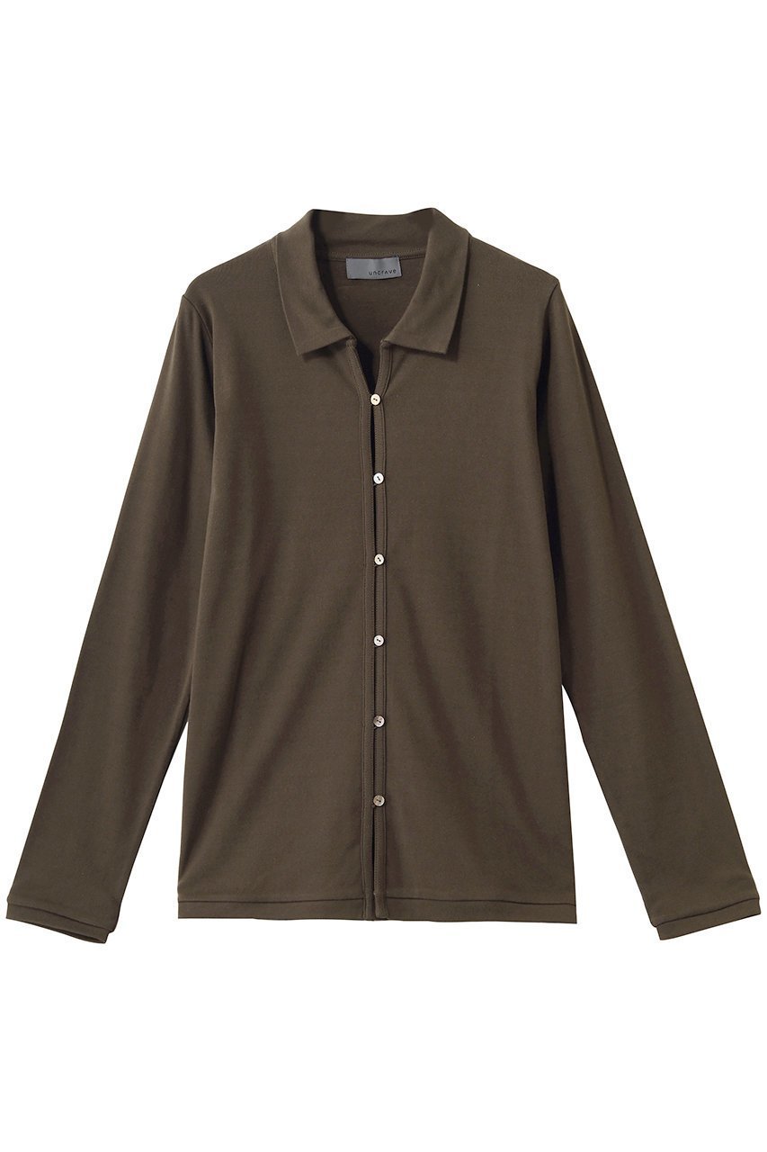 【アンクレイヴ/uncrave】のプレーンジャージー カーディガン インテリア・キッズ・メンズ・レディースファッション・服の通販 founy(ファニー) 　ファッション　Fashion　レディースファッション　Fashion for Women　トップス・カットソー　Cut & Sew Tops　カーディガン・羽織り　Layered Style Cardigans　シャツ・ブラウス・オフィスカジュアル　Elegant Blouses & Button-Ups　ロングTシャツ・Tシャツ　Longline T-Shirts & Tees　カットソー・ベーシックTシャツ　Cut-and-Sewn Tops / Stretch Tees & Basics　おすすめ　Recommended / Our Picks　カーディガン　Cardigan, Knitwear　クラシック　Classic, Timeless Style　ストレッチ　Stretch, Stretchy Fabric　フロント　Front, Front Design　ボトム　Bottoms, Lower Wear　ミドル　Middle Length, Mid Height　新作・新入荷　New Arrivals / New In　ブラウン|ID: prp329100004888739 ipo3291000000036510398