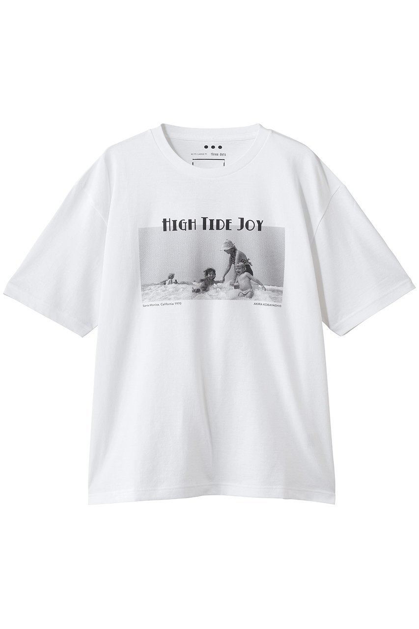 【スリー ドッツ/three dots】の【UNISEX】グラフィックTシャツ インテリア・キッズ・メンズ・レディースファッション・服の通販 founy(ファニー) 　ファッション　Fashion　レディースファッション　Fashion for Women　トップス・カットソー　Cut & Sew Tops　シャツ・ブラウス・オフィスカジュアル　Elegant Blouses & Button-Ups　ロングTシャツ・Tシャツ　Longline T-Shirts & Tees　カットソー・ベーシックTシャツ　Cut-and-Sewn Tops / Stretch Tees & Basics　ユニセックス　Unisex, Genderless　グラフィック　Graphic, Graphic Design　ショート　Short, Short Length　スラックス　Slacks, Dress Pants　スリーブ　Sleeve, Long Sleeve / Short Sleeve　デニム　Denim, Jeans Material　フロント　Front, Front Design　プリント　Print, Printed Pattern　モノトーン　Monotone, Black and White　新作・新入荷　New Arrivals / New In　HIGH TIDE JOY|ID: prp329100004888747 ipo3291000000036510469