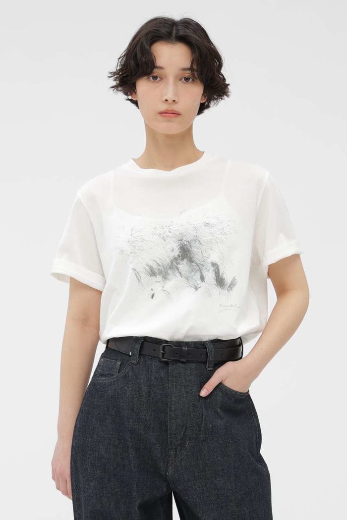 【マーガレットハウエル/MARGARET HOWELL】のLANDSCAPE PRINT COTTON JERSEY TOP インテリア・キッズ・メンズ・レディースファッション・服の通販 founy(ファニー) https://founy.com/ ファッション Fashion レディースファッション Fashion for Women トップス・カットソー Cut & Sew Tops シャツ・ブラウス・オフィスカジュアル Elegant Blouses & Button-Ups ロングTシャツ・Tシャツ Longline T-Shirts & Tees カットソー・ベーシックTシャツ Cut-and-Sewn Tops / Stretch Tees & Basics ショート Short, Short Length スリーブ Sleeve, Long Sleeve / Short Sleeve プリント Print, Printed Pattern マーガレット Marguerite, Daisy Pattern モチーフ Motif, Design Theme |ID: prp329100004888760 ipo3291000000036510555