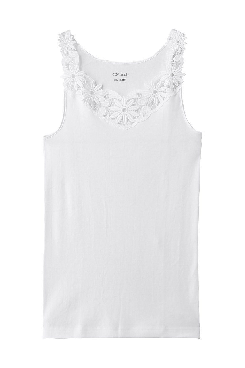 【ティアラ/Tiara】の【Ott-tricot】レースタンクトップ 人気、トレンドファッション・服の通販 founy(ファニー) 　ファッション　Fashion　レディースファッション　Fashion for Women　トップス・カットソー　Cut & Sew Tops　キャミソール&ノースリーブ　Camisoles & Sleeveless Tops　シャツ・ブラウス・オフィスカジュアル　Elegant Blouses & Button-Ups　ロングTシャツ・Tシャツ　Longline T-Shirts & Tees　カットソー・ベーシックTシャツ　Cut-and-Sewn Tops / Stretch Tees & Basics　おすすめ　Recommended / Our Picks　キャミソール　Camisole, Spaghetti Strap Top　タンク　Tank Top, Sleeveless Top　フィット　Fit, Slim Fit　フラワー　Flower, Floral　レース　Lace, Lace Fabric　新作・新入荷　New Arrivals / New In　 other-1|ID: prp329100004888762 ipo3291000000036510567