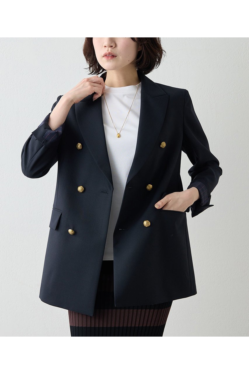 【ウィムガゼット/Whim Gazette】のダブルジャケット 人気、トレンドファッション・服の通販 founy(ファニー) 　ファッション　Fashion　レディースファッション　Fashion for Women　アウター　Coat / Outerwear Collection　レディースジャケット・軽アウター　Jackets　オックス　Oxford Fabric　クラシカル　Classical, Vintage-Inspired　クラシック　Classic, Timeless Style　ジャケット　Jacket, Outerwear　ストライプ　Stripe, Striped Pattern　ダブル　Double, Double-Breasted　モダン　Modern, Contemporary　定番　Standard, Basic Item　新作・新入荷　New Arrivals / New In　 other-1|ID: prp329100004888787 ipo3291000000036510761