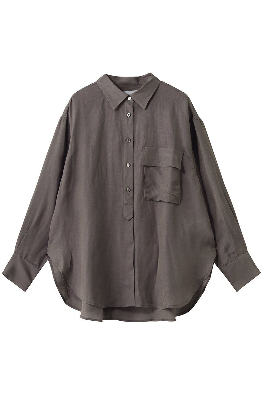 【フォーラム/FOURAM】のSHEER LINEN SHIRT インテリア・キッズ・メンズ・レディースファッション・服の通販 founy(ファニー) 　ファッション　Fashion　レディースファッション　Fashion for Women　トップス・カットソー　Cut & Sew Tops　シャツ・ブラウス・オフィスカジュアル　Elegant Blouses & Button-Ups　シアー　Sheer, See-Through　スリーブ　Sleeve, Long Sleeve / Short Sleeve　リネン　Linen, Linen Fabric　ロング　Long, Long-Length　夏　Summer　定番　Standard, Basic Item　新作・新入荷　New Arrivals / New In　春　Spring　S/S・春夏　SS, Spring/Summer, Warm Season　BROWN|ID: prp329100004888790 ipo3291000000036510790