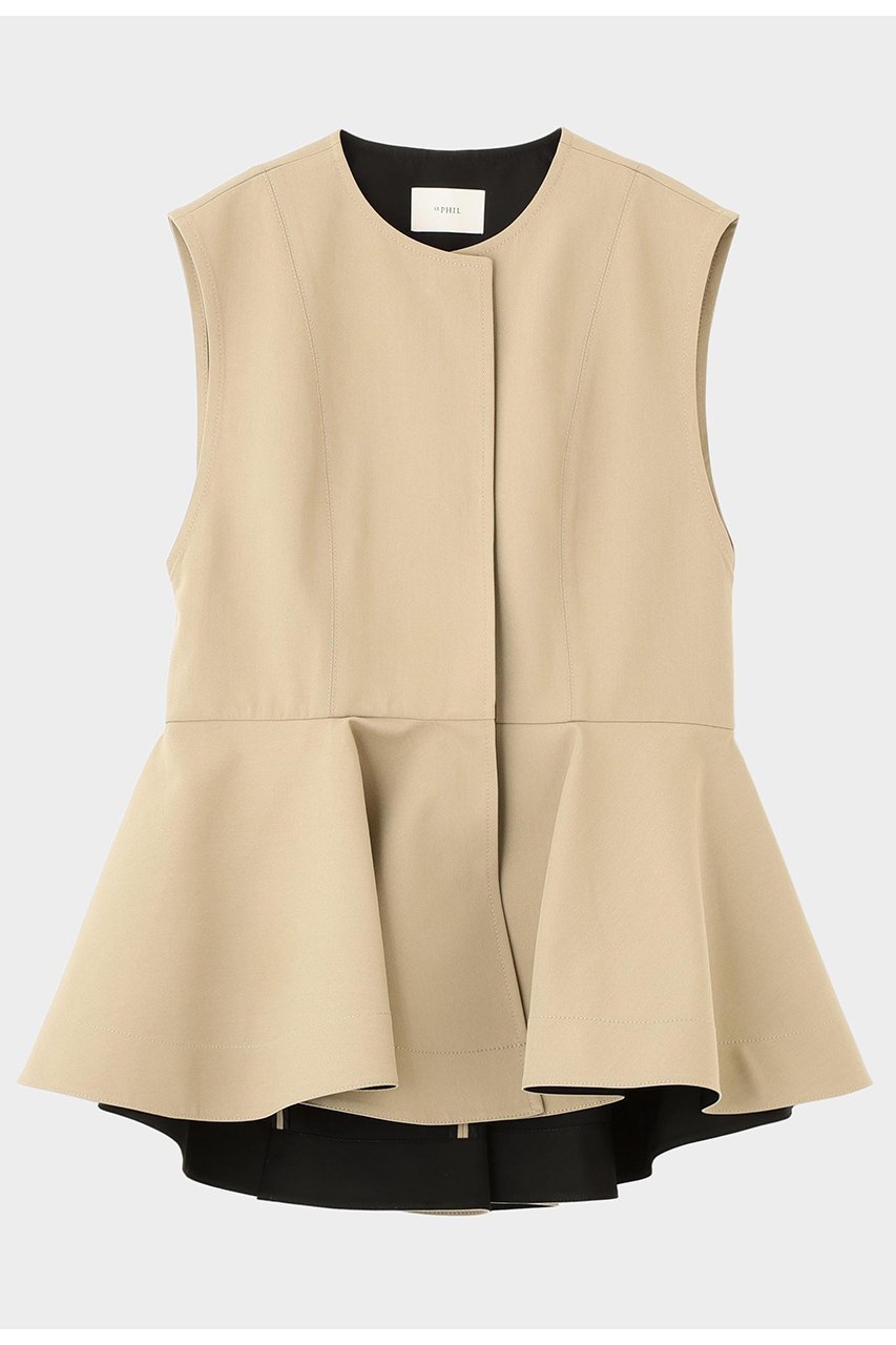 【ル フィル/LE PHIL】のクリアツイルラッフルジレ インテリア・キッズ・メンズ・レディースファッション・服の通販 founy(ファニー) ファッション Fashion レディースファッション Fashion for Women アウター Coat / Outerwear Collection レディースジャケット・軽アウター Jackets シンプル Simple, Minimal ジャケット Jacket, Outerwear スタンダード Standard, Basic ストレッチ Stretch, Stretchy Fabric セットアップ Set-Up, Coordinated Outfit ツイル Twist, Twisted Detail フリル Frill, Ruffle ラッフル Ruffle, Frill 新作・新入荷 New Arrivals / New In ベージュ|ID: prp329100004888801 ipo3291000000036510880