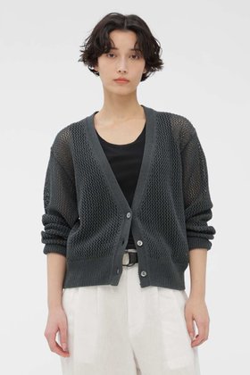 【マーガレットハウエル/MARGARET HOWELL】のPAPER COTTON MESH KNITWEAR 人気、トレンドファッション・服の通販 founy(ファニー) ファッション Fashion レディースファッション Fashion for Women トップス・カットソー Cut & Sew Tops ニット Knit Tops & Sweaters カーディガン・羽織り Layered Style Cardigans なめらか Smooth, Silky Texture カーディガン Cardigan, Knitwear シンプル Simple, Minimal メッシュ Mesh, Net Fabric リラックス Relax, Relaxed Fit 新作・新入荷 New Arrivals / New In |ID:prp329100004888809