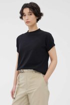 【マーガレットハウエル/MARGARET HOWELL】のHIGHTWIST COTTON KNITWEAR 人気、トレンドファッション・服の通販 founy(ファニー) ファッション Fashion レディースファッション Fashion for Women トップス・カットソー Cut & Sew Tops ニット Knit Tops & Sweaters カジュアルプルオーバー・ニットトップス Pullovers & Knit Tops / Casual Pullovers なめらか Smooth, Silky Texture エレガント 上品 Elegant シンプル Simple, Minimal 半袖 Short Sleeve, Half Sleeve 新作・新入荷 New Arrivals / New In thumbnail ブラック|ID: prp329100004888810 ipo3291000000036510945