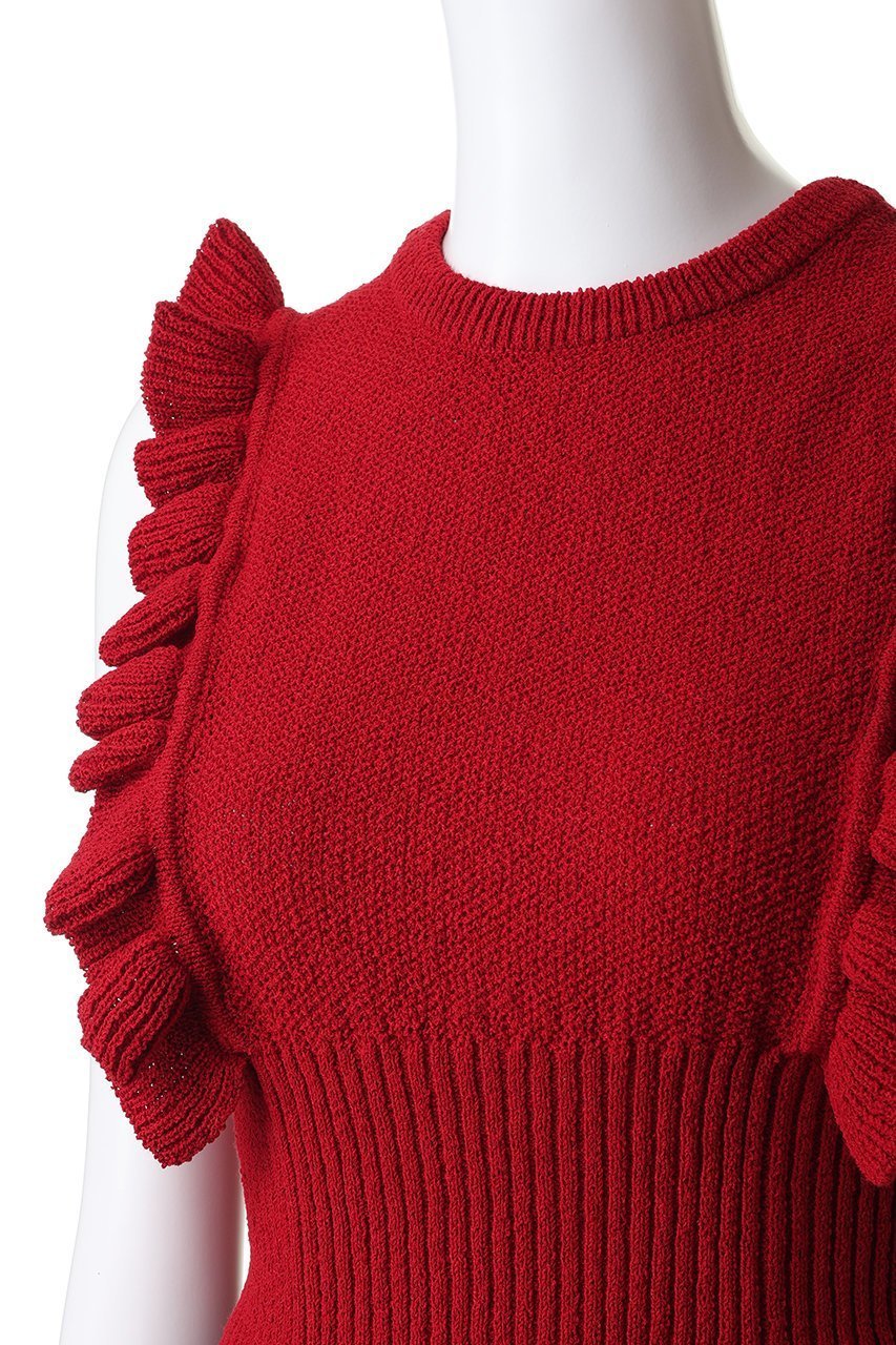 【クラネ/CLANE】のFRILL SLEEVE KNIT TOPS ニット/セーター 人気、トレンドファッション・服の通販 founy(ファニー) 　ファッション　Fashion　レディースファッション　Fashion for Women　トップス・カットソー　Cut & Sew Tops　ニット　Knit Tops & Sweaters　カジュアルプルオーバー・ニットトップス　Pullovers & Knit Tops / Casual Pullovers　コンパクト　Compact, Small Size　シンプル　Simple, Minimal　スリーブ　Sleeve, Long Sleeve / Short Sleeve　セーター　Sweater, Knitwear　フェミニン　Feminine, Girly　フリル　Frill, Ruffle　夏　Summer　新作・新入荷　New Arrivals / New In　春　Spring　S/S・春夏　SS, Spring/Summer, Warm Season　other-5|ID: prp329100004888812 ipo3291000000036510966