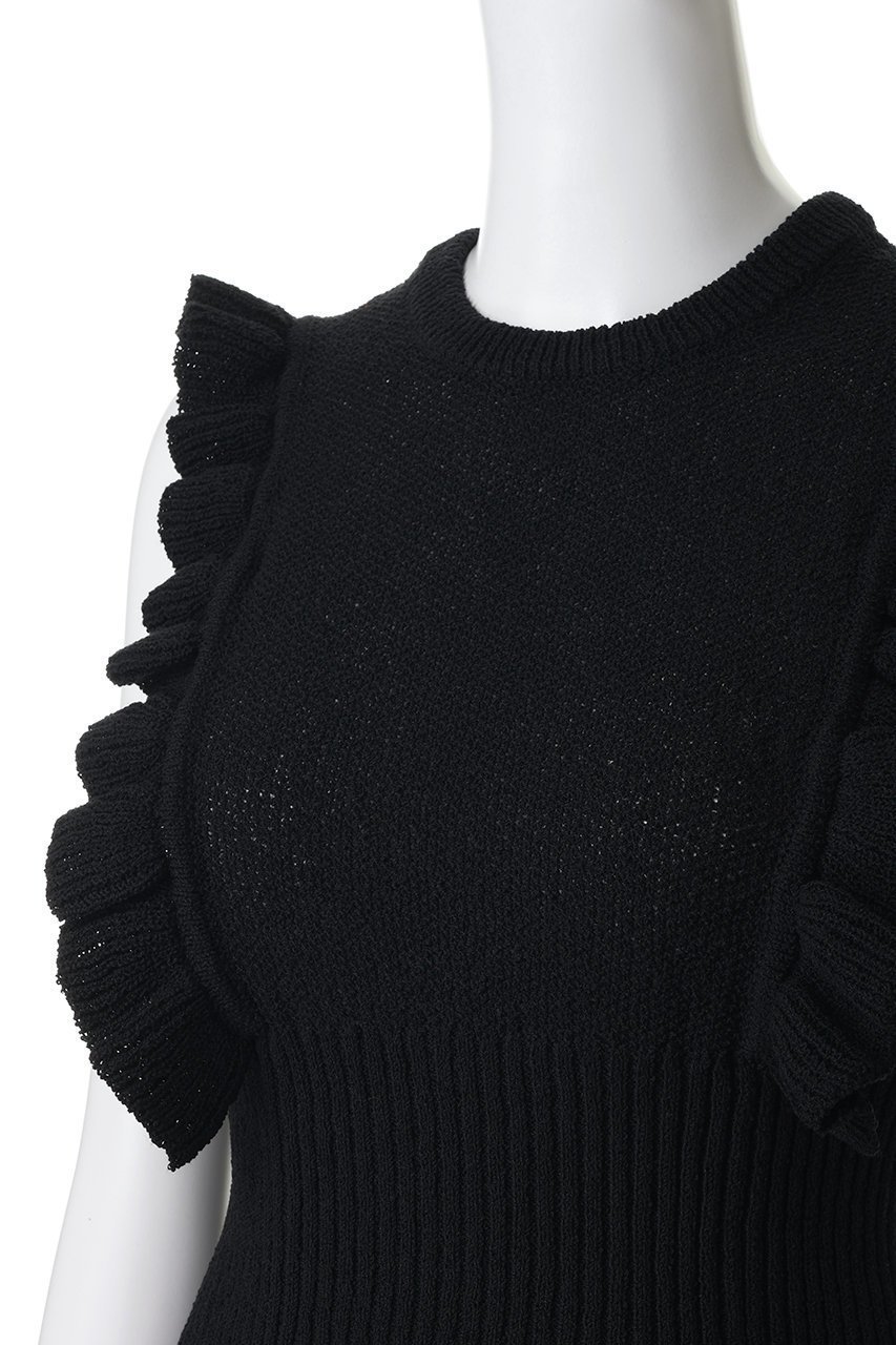 【クラネ/CLANE】のFRILL SLEEVE KNIT TOPS ニット/セーター 大人の最旬トレンドファッション＆コーディネート founy(ファウニー) 　ファッション　Fashion　レディースファッション　Fashion for Women　トップス・カットソー　Cut & Sew Tops　ニット　Knit Tops & Sweaters　カジュアルプルオーバー・ニットトップス　Pullovers & Knit Tops / Casual Pullovers　コンパクト　Compact, Small Size　シンプル　Simple, Minimal　スリーブ　Sleeve, Long Sleeve / Short Sleeve　セーター　Sweater, Knitwear　フェミニン　Feminine, Girly　フリル　Frill, Ruffle　夏　Summer　春　Spring　S/S・春夏　SS, Spring/Summer, Warm Season　other-5|ID: prp329100004888812 ipo3291000000036520652