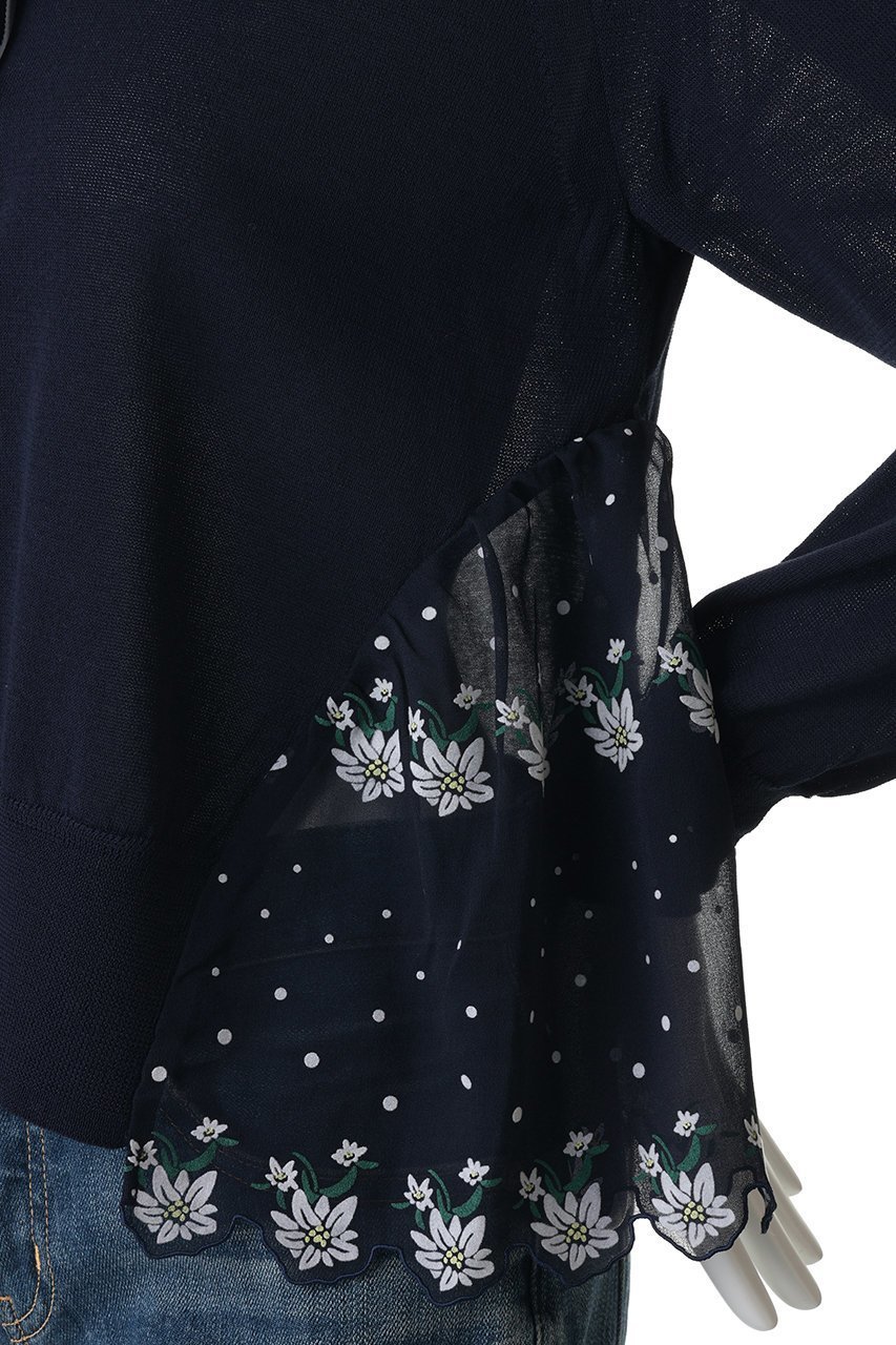 【ミュベール/MUVEIL】のエーデルワイスプリントカーディガン 人気、トレンドファッション・服の通販 founy(ファニー) ファッション Fashion レディースファッション Fashion for Women トップス・カットソー Cut & Sew Tops ニット Knit Tops & Sweaters カーディガン・羽織り Layered Style Cardigans カーディガン Cardigan, Knitwear ドッキング Docking, Mixed Material ハンカチ Handkerchief, Hanky フラワー Flower, Floral プリント Print, Printed Pattern エレガント 上品 Elegant 夏 Summer 新作・新入荷 New Arrivals / New In 春 Spring S/S・春夏 SS, Spring/Summer, Warm Season other-5|ID: prp329100004888813 ipo3291000000036510973