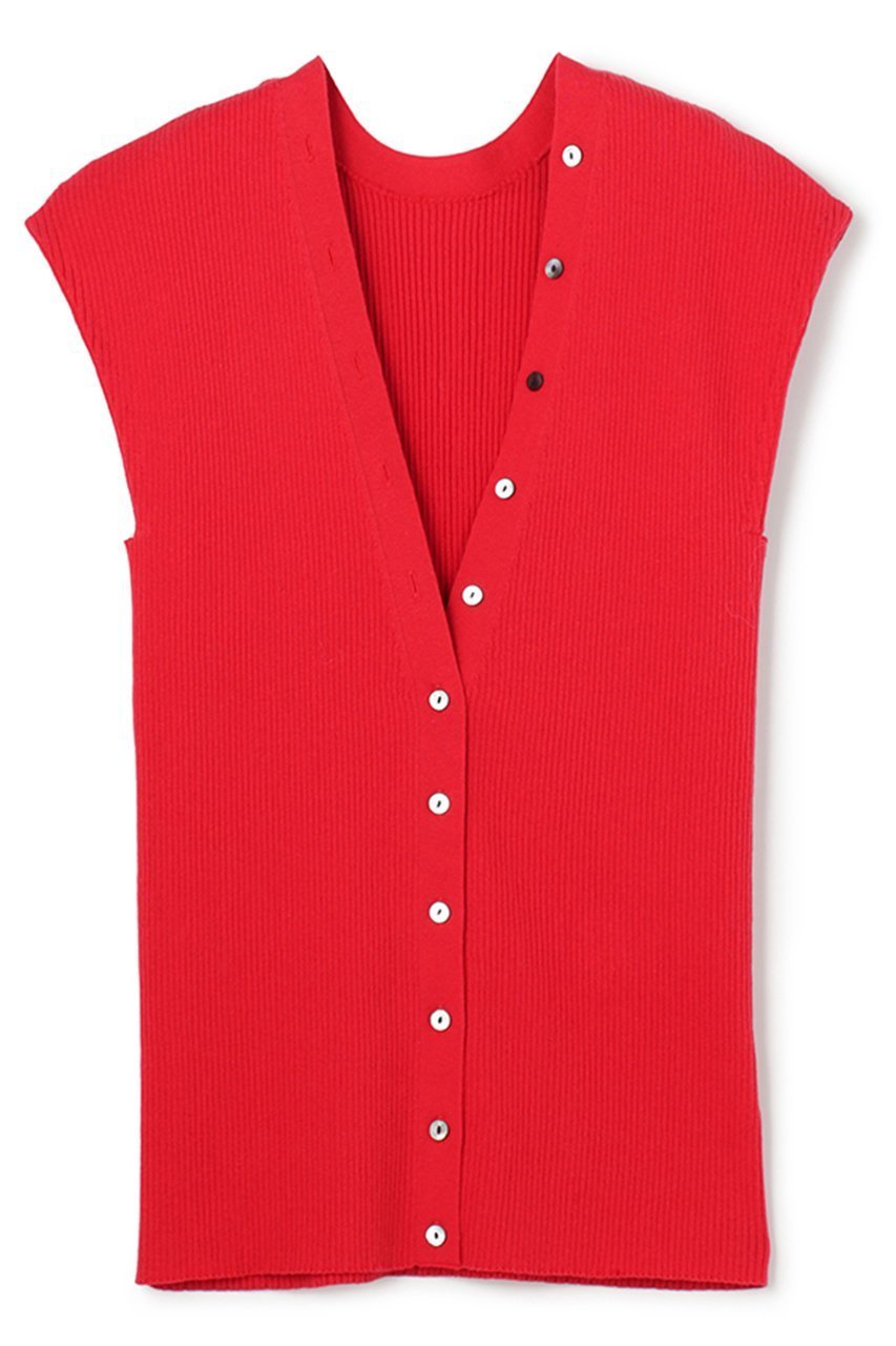 【アンクレイヴ/uncrave】のスムースニット 2WAYジレ インテリア・キッズ・メンズ・レディースファッション・服の通販 founy(ファニー) 　ファッション　Fashion　レディースファッション　Fashion for Women　トップス・カットソー　Cut & Sew Tops　ニット　Knit Tops & Sweaters　ベスト&ジレ / 重ね着スタイル　Vests & Gilets　カジュアルプルオーバー・ニットトップス　Pullovers & Knit Tops / Casual Pullovers　スリーブ　Sleeve, Long Sleeve / Short Sleeve　フィット　Fit, Slim Fit　フレンチ　French, French Style　フロント　Front, Front Design　新作・新入荷　New Arrivals / New In　スカーレット|ID: prp329100004888818 ipo3291000000036511005