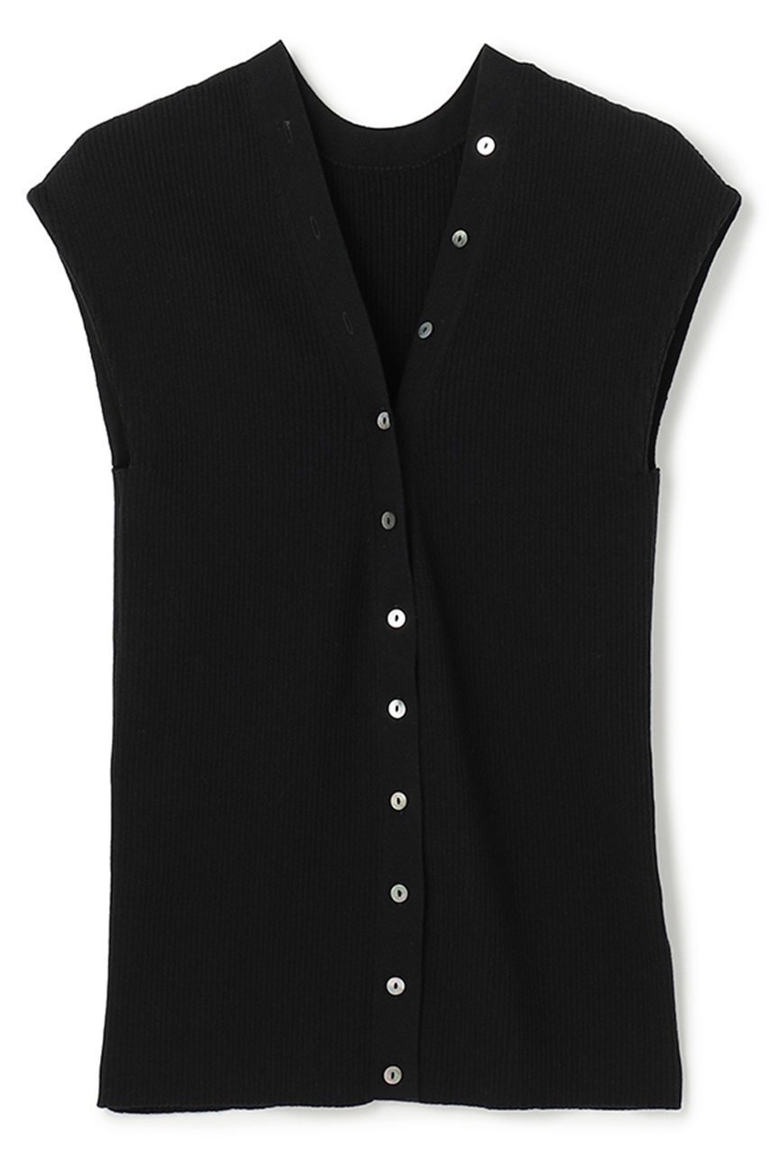 【アンクレイヴ/uncrave】のスムースニット 2WAYジレ インテリア・キッズ・メンズ・レディースファッション・服の通販 founy(ファニー) 　ファッション　Fashion　レディースファッション　Fashion for Women　トップス・カットソー　Cut & Sew Tops　ニット　Knit Tops & Sweaters　ベスト&ジレ / 重ね着スタイル　Vests & Gilets　カジュアルプルオーバー・ニットトップス　Pullovers & Knit Tops / Casual Pullovers　スリーブ　Sleeve, Long Sleeve / Short Sleeve　フィット　Fit, Slim Fit　フレンチ　French, French Style　フロント　Front, Front Design　新作・新入荷　New Arrivals / New In　ブラック|ID: prp329100004888818 ipo3291000000036511007