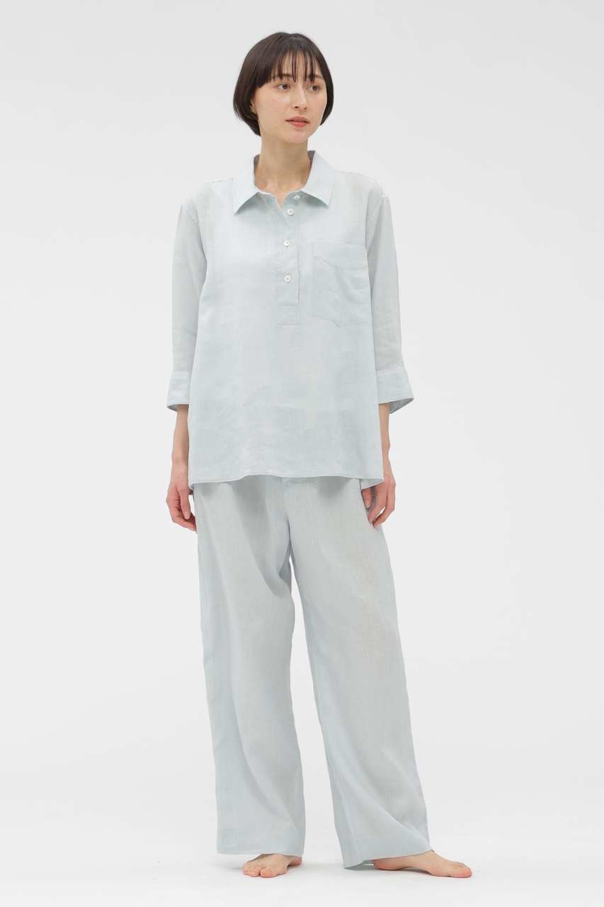 【マーガレットハウエル/MARGARET HOWELL】のSOFT LINEN TROUSERS インテリア・キッズ・メンズ・レディースファッション・服の通販 founy(ファニー) 　ファッション　Fashion　レディースファッション　Fashion for Women　パンツ　Pants & Trousers　おすすめ　Recommended / Our Picks　なめらか　Smooth, Silky Texture　ストレート　Straight, Straight Cut　セットアップ　Set-Up, Coordinated Outfit　ドローストリング　Drawstring, Pull Cord　リネン　Linen, Linen Fabric　リラックス　Relax, Relaxed Fit　エレガント 上品　Elegant　新作・新入荷　New Arrivals / New In　ブルー|ID: prp329100004888837 ipo3291000000036511163