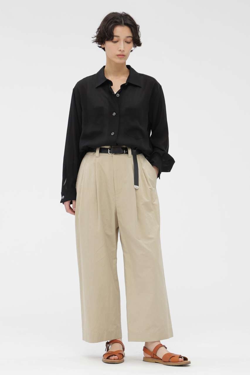 【マーガレットハウエル/MARGARET HOWELL】のCOTTON LINEN TROUSERS インテリア・キッズ・メンズ・レディースファッション・服の通販 founy(ファニー) 　ファッション　Fashion　レディースファッション　Fashion for Women　パンツ　Pants & Trousers　クロップド　Cropped, Short Length　フロント　Front, Front Design　リネン　Linen, Linen Fabric　新作・新入荷　New Arrivals / New In　ベージュ|ID: prp329100004888838 ipo3291000000036511170