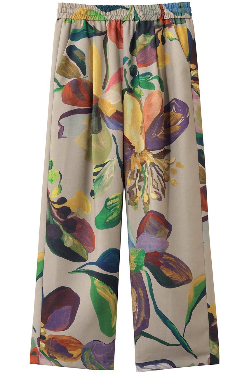 【その他のブランド/Other】のフラワーモチーフプリント ストレートパンツ 人気、トレンドファッション・服の通販 founy(ファニー) 　ファッション　Fashion　レディースファッション　Fashion for Women　パンツ　Pants & Trousers　おすすめ　Recommended / Our Picks　シンプル　Simple, Minimal　ストレート　Straight, Straight Cut　セットアップ　Set-Up, Coordinated Outfit　フラワー　Flower, Floral　プリント　Print, Printed Pattern　モチーフ　Motif, Design Theme　リラックス　Relax, Relaxed Fit　夏　Summer　新作・新入荷　New Arrivals / New In　春　Spring　S/S・春夏　SS, Spring/Summer, Warm Season　 other-1|ID: prp329100004888839 ipo3291000000036511176