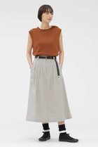 【マーガレットハウエル/MARGARET HOWELL】のFADED LINEN COTTON PLAINWEAVE SKIRT グレー|ID: prp329100004888850 ipo3291000000036511269
