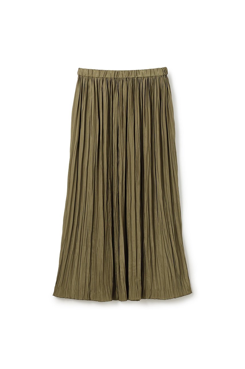 【アンクレイヴ/uncrave】のマシーンプリーツ フレアスカート インテリア・キッズ・メンズ・レディースファッション・服の通販 founy(ファニー) 　ファッション　Fashion　レディースファッション　Fashion for Women　スカート　Skirts　Aライン・フレアスカート　A-Line & Flared Skirts　ロングスカート　Long Skirts / Maxi & Midi Skirts　おすすめ　Recommended / Our Picks　ギャザー　Gathered, Ruffled　サテン　Satin, Glossy Fabric　セットアップ　Set-Up, Coordinated Outfit　フレア　Flare, Flared　ブライト　Bright, Shiny　プリーツ　Pleats, Pleated　ランダム　Random, Irregular　ロング　Long, Long-Length　新作・新入荷　New Arrivals / New In　カーキベージュ|ID: prp329100004888851 ipo3291000000036511272