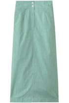 【スリー ドッツ/three dots】のコットンリネン ナロースカート グリーン|ID: prp329100004888852 ipo3291000000036511278