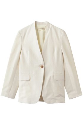 【デザイン ワークス/DESIGN WORKS】 【セットアップ対応】リネン混ノーカラージャケット人気、トレンドファッション・服の通販 founy(ファニー) ファッション Fashion レディースファッション Fashion for Women アウター Coat / Outerwear Collection レディースジャケット・軽アウター Jackets ノーカラージャケット / シンプル上品コーデ Collarless Jackets シンプル Simple, Minimal ジャケット Jacket, Outerwear ストライプ Stripe, Striped Pattern セットアップ Set-Up, Coordinated Outfit デニム Denim, Jeans Material ネップ Nepp, Slub Yarn フェミニン Feminine, Girly フォルム Silhouette, Form リネン Linen, Linen Fabric エレガント 上品 Elegant 夏 Summer 新作・新入荷 New Arrivals / New In 春 Spring S/S・春夏 SS, Spring/Summer, Warm Season |ID:prp329100004888866