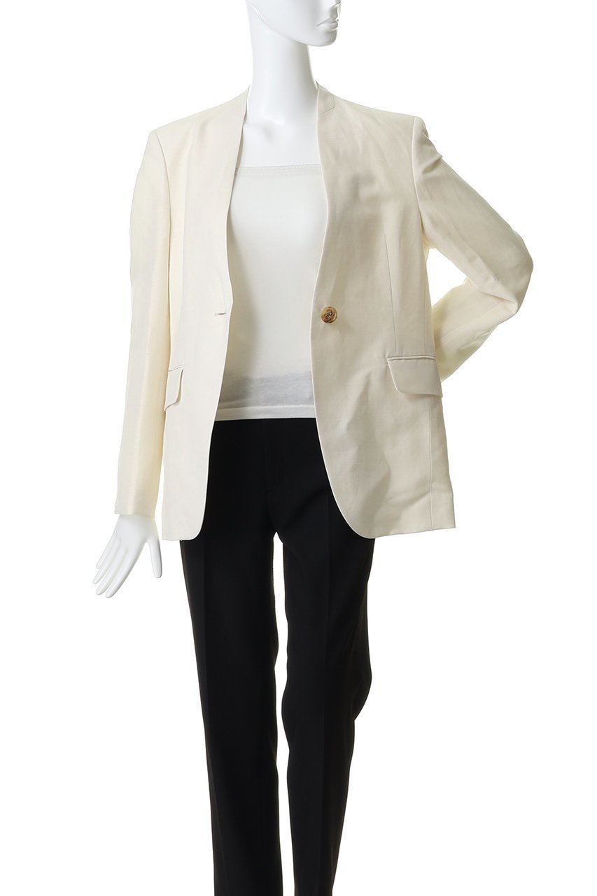 【デザイン ワークス/DESIGN WORKS】の【セットアップ対応】リネン混ノーカラージャケット 人気、トレンドファッション・服の通販 founy(ファニー) ファッション Fashion レディースファッション Fashion for Women アウター Coat / Outerwear Collection レディースジャケット・軽アウター Jackets ノーカラージャケット / シンプル上品コーデ Collarless Jackets シンプル Simple, Minimal ジャケット Jacket, Outerwear ストライプ Stripe, Striped Pattern セットアップ Set-Up, Coordinated Outfit デニム Denim, Jeans Material ネップ Nepp, Slub Yarn フェミニン Feminine, Girly フォルム Silhouette, Form リネン Linen, Linen Fabric エレガント 上品 Elegant 夏 Summer 新作・新入荷 New Arrivals / New In 春 Spring S/S・春夏 SS, Spring/Summer, Warm Season other-7|ID: prp329100004888866 ipo3291000000036513307