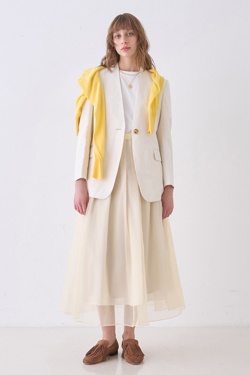 【デザイン ワークス/DESIGN WORKS】の【セットアップ対応】リネン混ノーカラージャケット 人気、トレンドファッション・服の通販 founy(ファニー) ファッション Fashion レディースファッション Fashion for Women アウター Coat / Outerwear Collection レディースジャケット・軽アウター Jackets ノーカラージャケット / シンプル上品コーデ Collarless Jackets シンプル Simple, Minimal ジャケット Jacket, Outerwear ストライプ Stripe, Striped Pattern セットアップ Set-Up, Coordinated Outfit デニム Denim, Jeans Material ネップ Nepp, Slub Yarn フェミニン Feminine, Girly フォルム Silhouette, Form リネン Linen, Linen Fabric エレガント 上品 Elegant 夏 Summer 新作・新入荷 New Arrivals / New In 春 Spring S/S・春夏 SS, Spring/Summer, Warm Season other-8|ID: prp329100004888866 ipo3291000000036513308