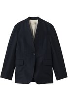 【デザイン ワークス/DESIGN WORKS】の【セットアップ対応】リネン混ノーカラージャケット 大人の最旬トレンドファッション＆コーディネート founy(ファウニー) ファッション Fashion レディースファッション Fashion for Women アウター Coat / Outerwear Collection レディースジャケット・軽アウター Jackets ノーカラージャケット / シンプル上品コーデ Collarless Jackets シンプル Simple, Minimal ジャケット Jacket, Outerwear ストライプ Stripe, Striped Pattern セットアップ Set-Up, Coordinated Outfit デニム Denim, Jeans Material ネップ Nepp, Slub Yarn フェミニン Feminine, Girly フォルム Silhouette, Form リネン Linen, Linen Fabric エレガント 上品 Elegant 再入荷 Restock / Back in Stock 夏 Summer 春 Spring S/S・春夏 SS, Spring/Summer, Warm Season thumbnail ネイビー|ID: prp329100004888866 ipo3291000000036793200