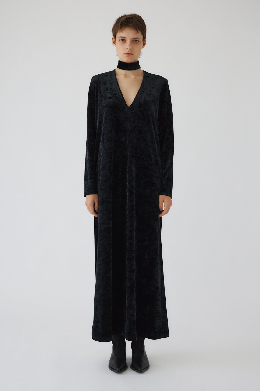 【リムアーク/RIM.ARK】のCrash velour classical dress/ドレス・ワンピース 人気、トレンドファッション・服の通販 founy(ファニー) 　ファッション　Fashion　レディースファッション　Fashion for Women　ワンピース　Dresses　フォーマル・パーティードレス・結婚式用ドレス　Elegant & Casual Dresses　チュニック　Tunic Tops & Dresses　おすすめ　Recommended / Our Picks　クラッシュ　Distressed, Crashed Style　ストレッチ　Stretch, Stretchy Fabric　チュニック　Tunic, Long Top　チョーカー　Tulle, Mesh Fabric　ドレス　Dress, One-Piece　ベロア　Velour, Soft Velvet　ロング　Long, Long-Length　 other-1|ID: prp329100004888875 ipo3291000000036514495