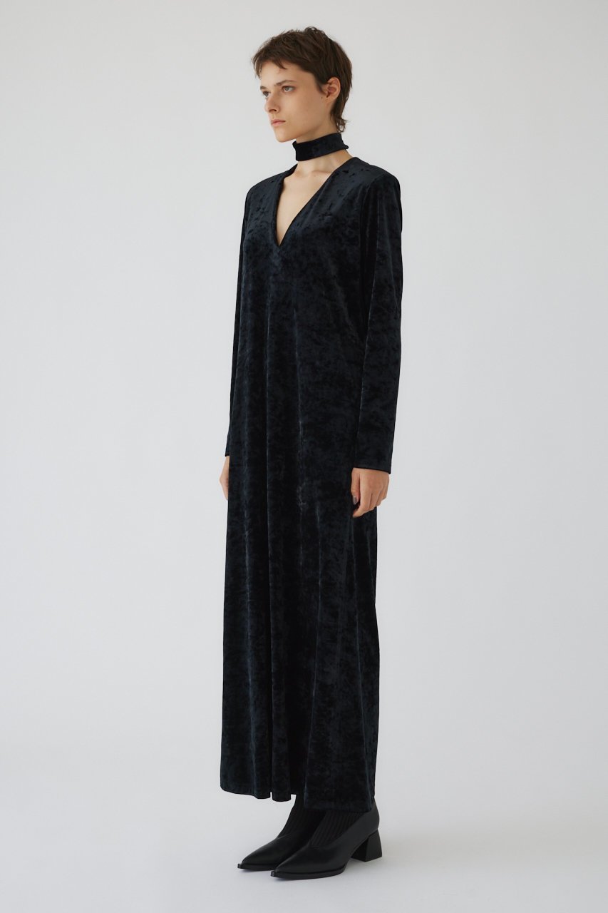 【リムアーク/RIM.ARK】のCrash velour classical dress/ドレス・ワンピース 人気、トレンドファッション・服の通販 founy(ファニー) 　ファッション　Fashion　レディースファッション　Fashion for Women　ワンピース　Dresses　フォーマル・パーティードレス・結婚式用ドレス　Elegant & Casual Dresses　チュニック　Tunic Tops & Dresses　おすすめ　Recommended / Our Picks　クラッシュ　Distressed, Crashed Style　ストレッチ　Stretch, Stretchy Fabric　チュニック　Tunic, Long Top　チョーカー　Tulle, Mesh Fabric　ドレス　Dress, One-Piece　ベロア　Velour, Soft Velvet　ロング　Long, Long-Length　other-2|ID: prp329100004888875 ipo3291000000036514497