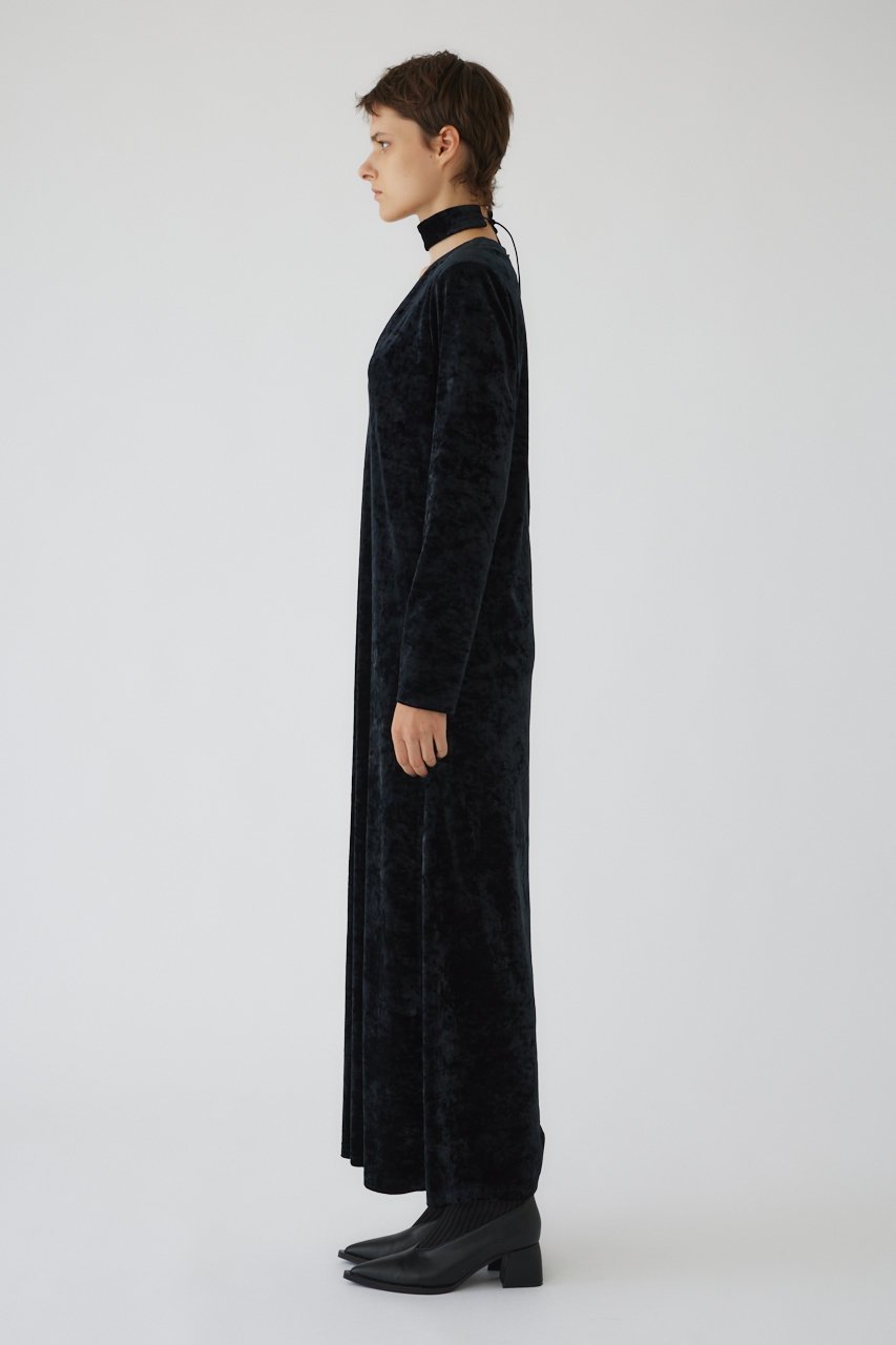 【リムアーク/RIM.ARK】のCrash velour classical dress/ドレス・ワンピース 人気、トレンドファッション・服の通販 founy(ファニー) 　ファッション　Fashion　レディースファッション　Fashion for Women　ワンピース　Dresses　フォーマル・パーティードレス・結婚式用ドレス　Elegant & Casual Dresses　チュニック　Tunic Tops & Dresses　おすすめ　Recommended / Our Picks　クラッシュ　Distressed, Crashed Style　ストレッチ　Stretch, Stretchy Fabric　チュニック　Tunic, Long Top　チョーカー　Tulle, Mesh Fabric　ドレス　Dress, One-Piece　ベロア　Velour, Soft Velvet　ロング　Long, Long-Length　other-3|ID: prp329100004888875 ipo3291000000036514498