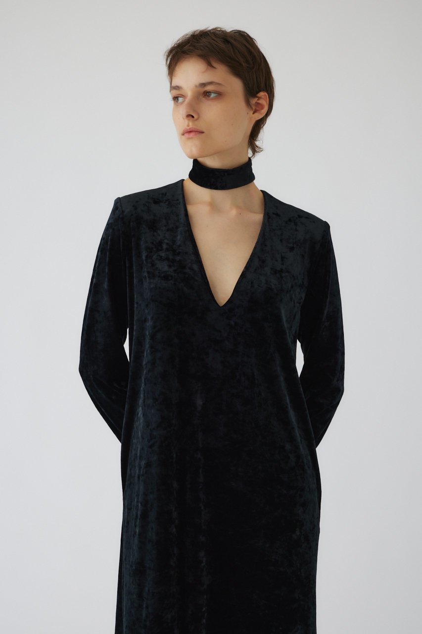 【リムアーク/RIM.ARK】のCrash velour classical dress/ドレス・ワンピース 人気、トレンドファッション・服の通販 founy(ファニー) 　ファッション　Fashion　レディースファッション　Fashion for Women　ワンピース　Dresses　フォーマル・パーティードレス・結婚式用ドレス　Elegant & Casual Dresses　チュニック　Tunic Tops & Dresses　おすすめ　Recommended / Our Picks　クラッシュ　Distressed, Crashed Style　ストレッチ　Stretch, Stretchy Fabric　チュニック　Tunic, Long Top　チョーカー　Tulle, Mesh Fabric　ドレス　Dress, One-Piece　ベロア　Velour, Soft Velvet　ロング　Long, Long-Length　other-6|ID: prp329100004888875 ipo3291000000036514501