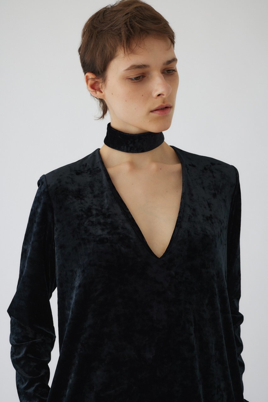 【リムアーク/RIM.ARK】のCrash velour classical dress/ドレス・ワンピース 人気、トレンドファッション・服の通販 founy(ファニー) 　ファッション　Fashion　レディースファッション　Fashion for Women　ワンピース　Dresses　フォーマル・パーティードレス・結婚式用ドレス　Elegant & Casual Dresses　チュニック　Tunic Tops & Dresses　おすすめ　Recommended / Our Picks　クラッシュ　Distressed, Crashed Style　ストレッチ　Stretch, Stretchy Fabric　チュニック　Tunic, Long Top　チョーカー　Tulle, Mesh Fabric　ドレス　Dress, One-Piece　ベロア　Velour, Soft Velvet　ロング　Long, Long-Length　other-7|ID: prp329100004888875 ipo3291000000036514502